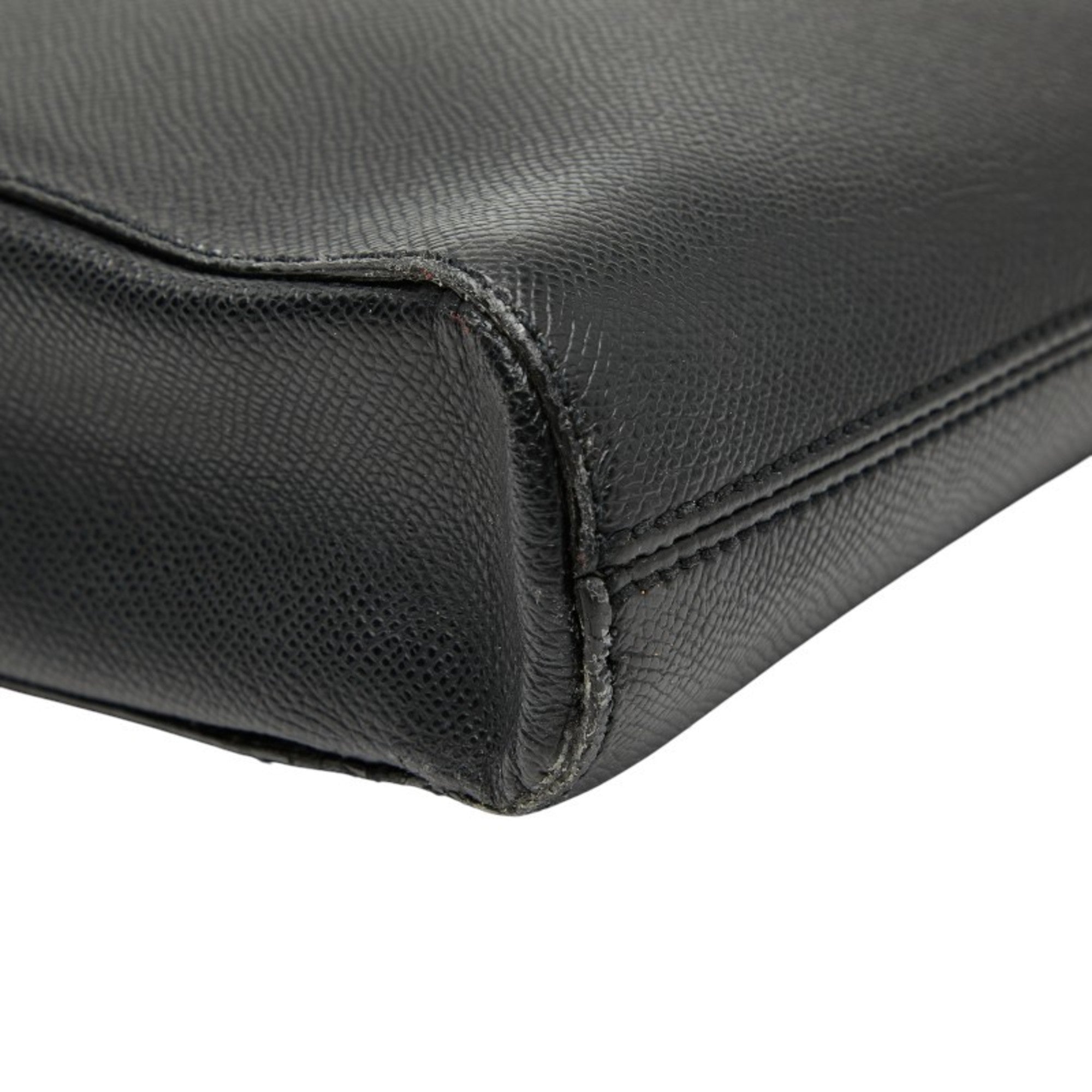 Chanel Black Grained Calfskin Shoulder Bag Tote Bag (Pre-Owned)