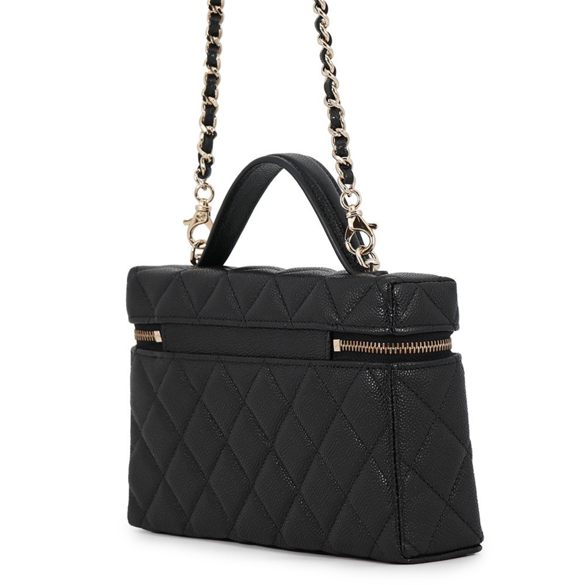 Chanel Black Grained Calfskin Shoulder Bag