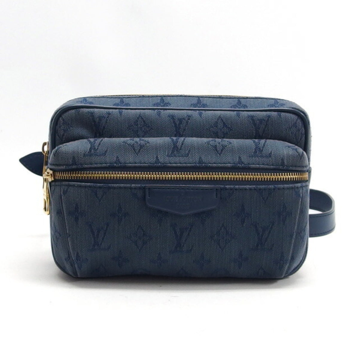 Louis Vuitton Monogram Denim Dark Brown Denim Leather Shoulder Bag (Pre-Owned)