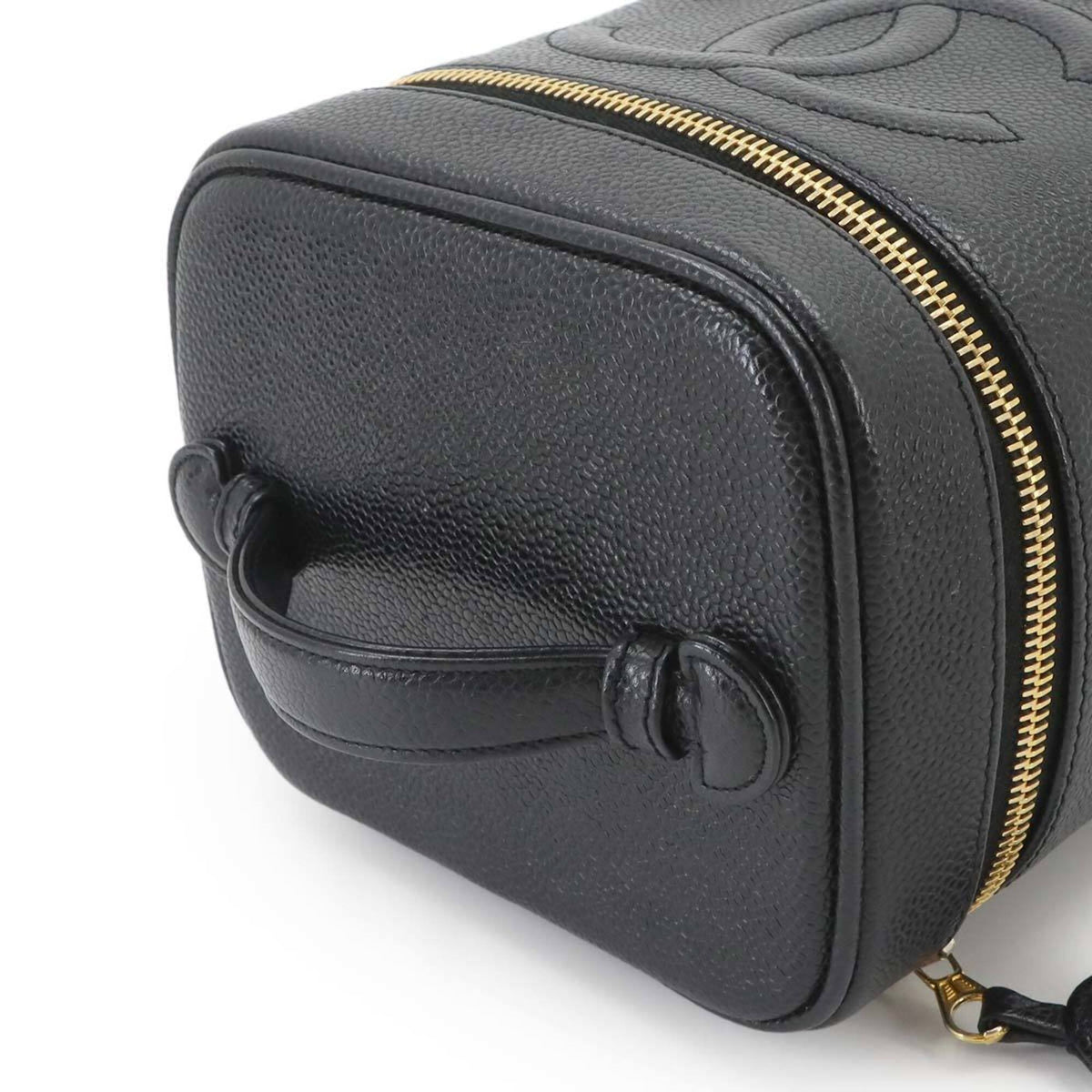 Chanel Black Grained Calfskin Handbag Vanity Bag (Pre-Owned)