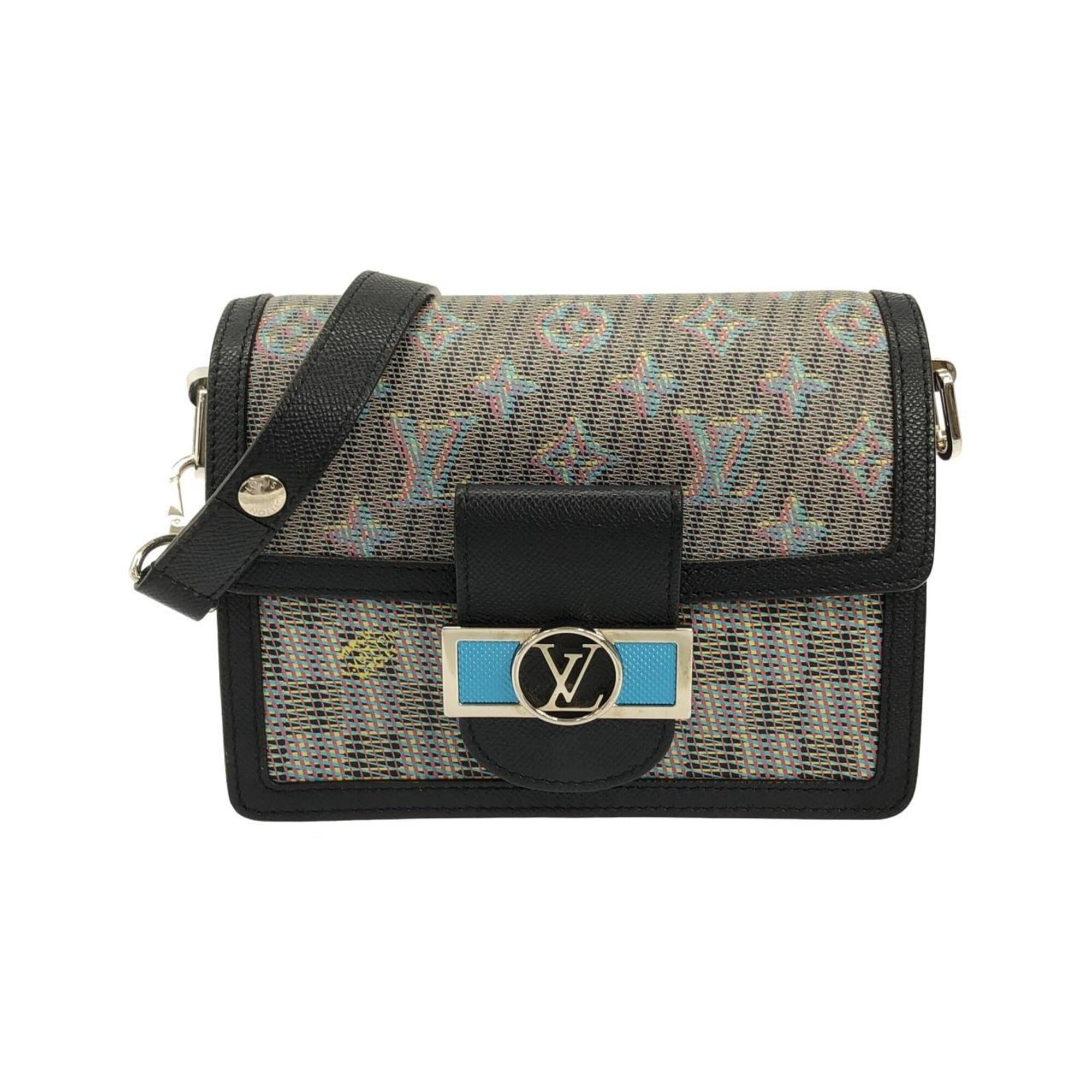 Louis Vuitton Blue Brown Gray Silver Leather Shoulder Bag (Pre-Owned)