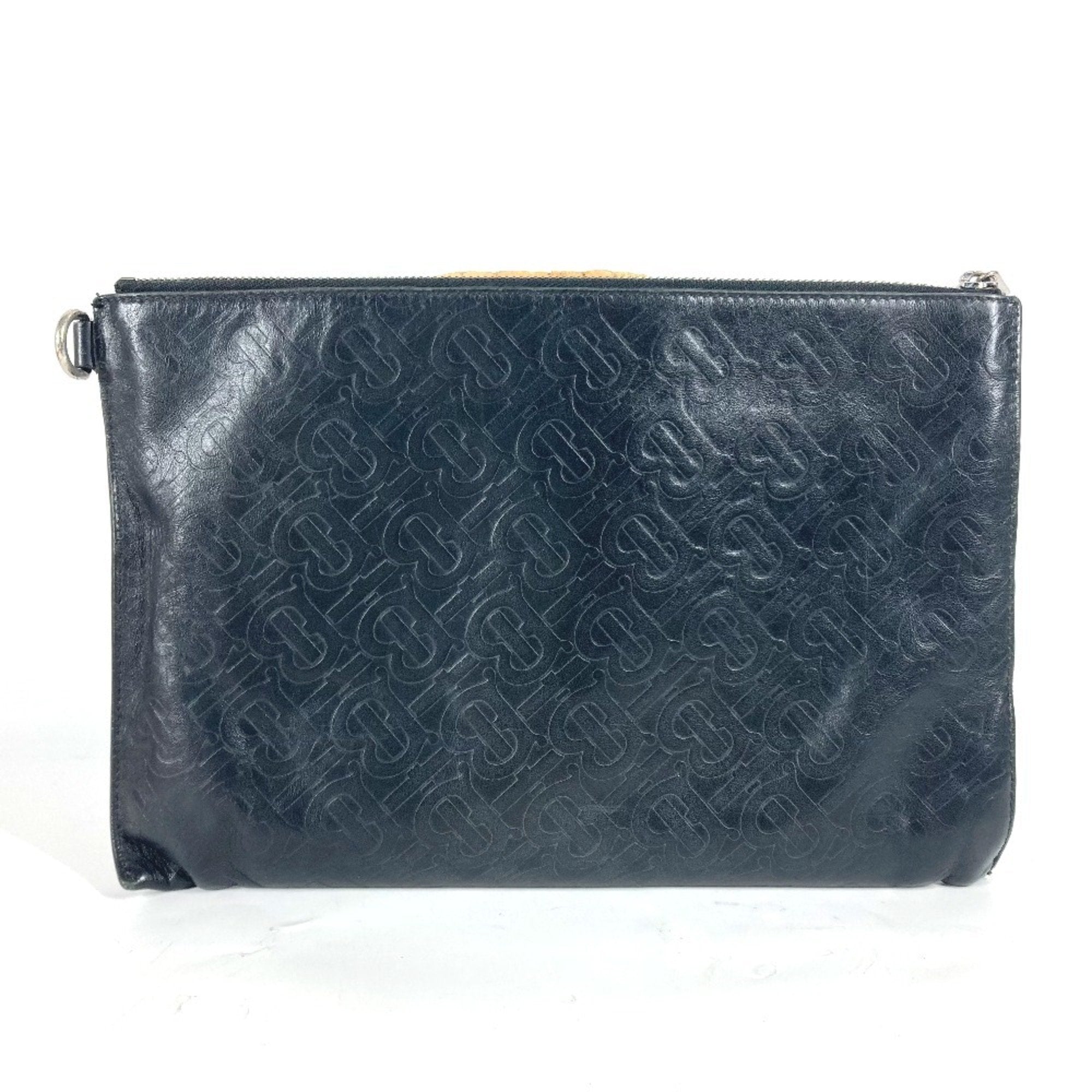 Burberry Black Leather Clutch Bag Pouch (Pre-Owned)