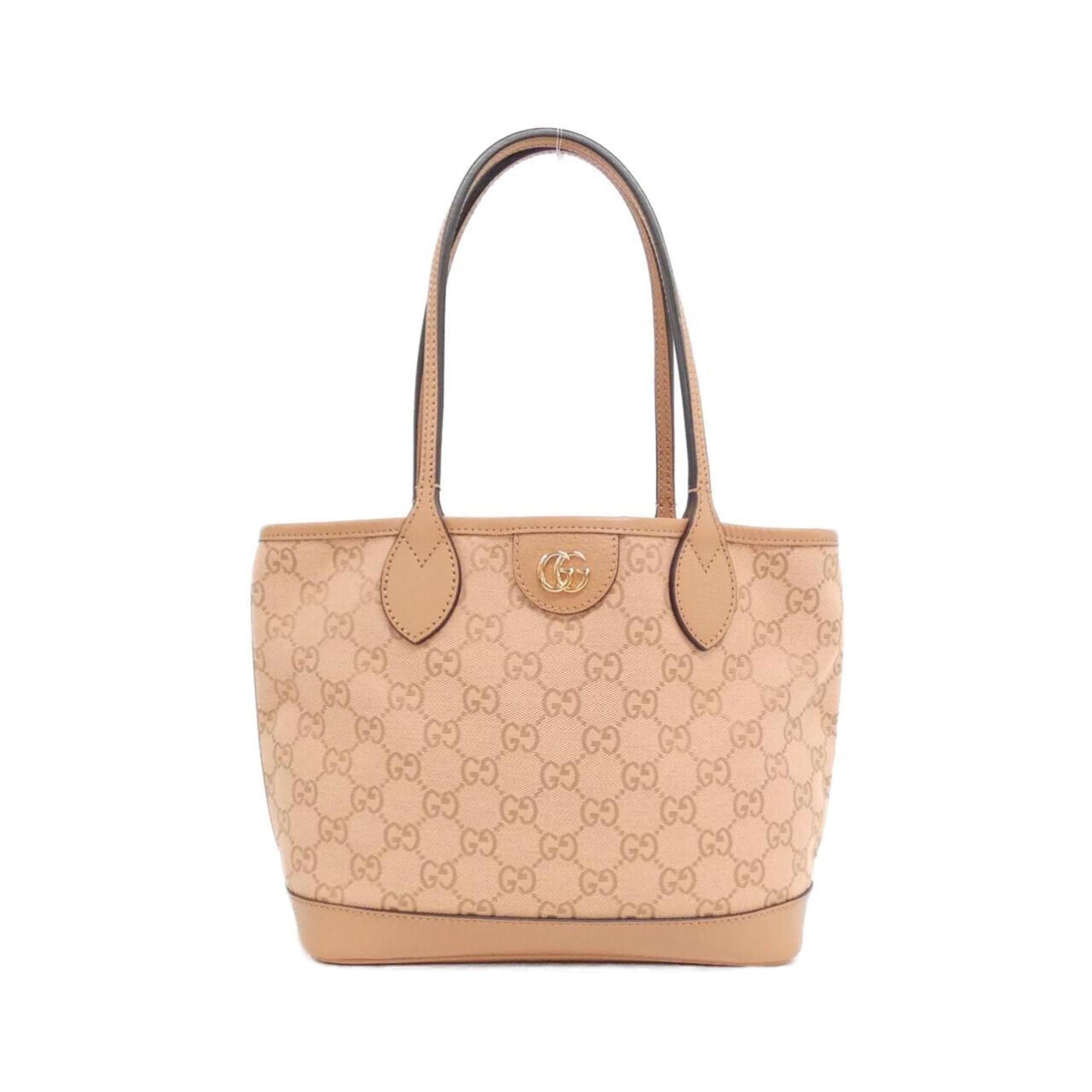 Gucci Pink Gg Canvas Leather Handbag (Pre-Owned)