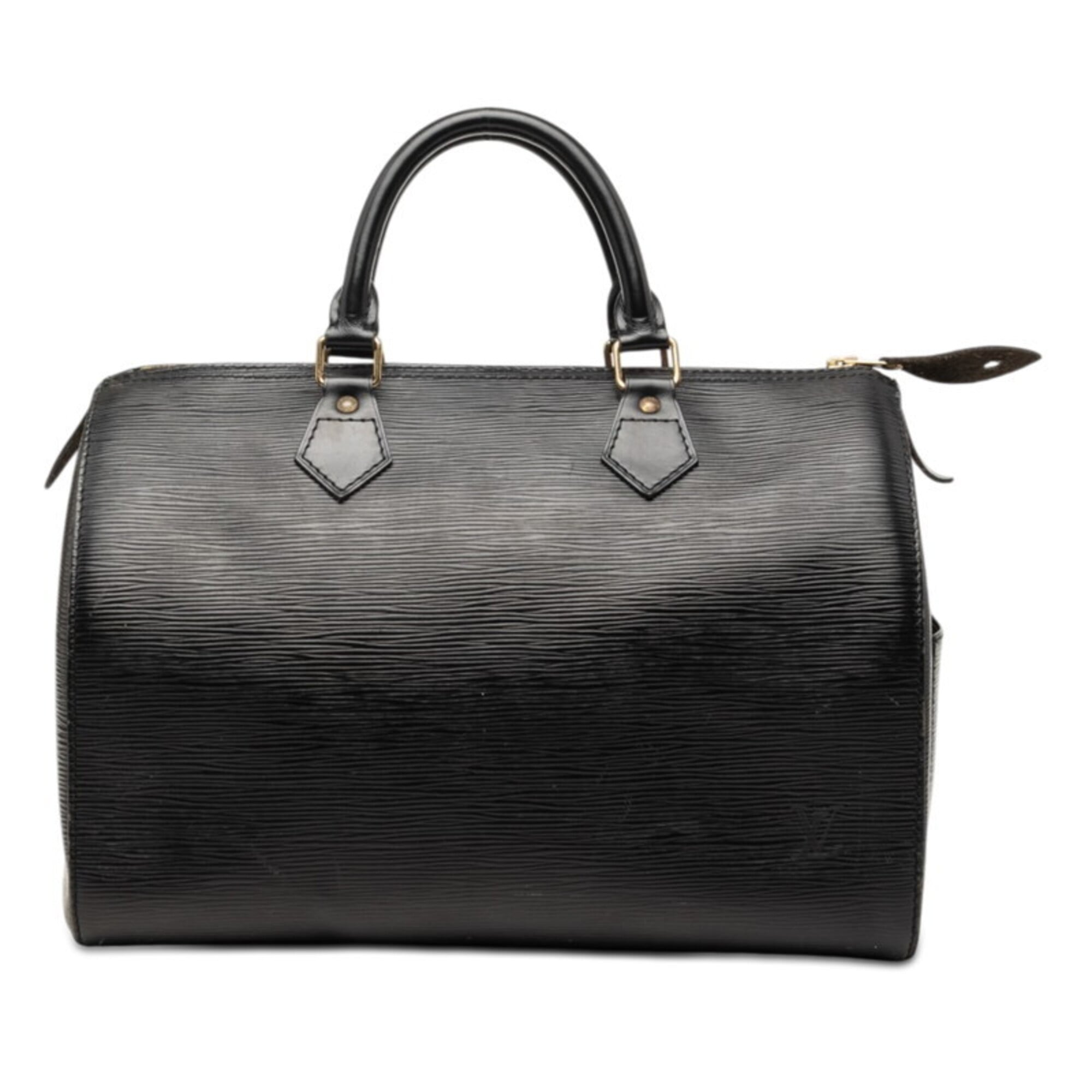 Louis Vuitton Black Noir Leather Boston Bag Handbag (Pre-Owned)