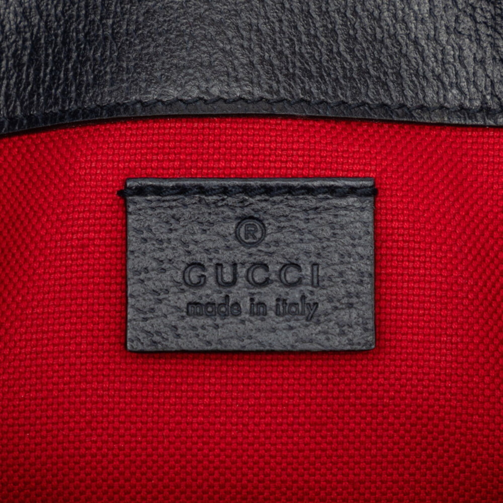 Gucci Navy Red Color Wool Leather Fanny Pack (Pre-Owned)
