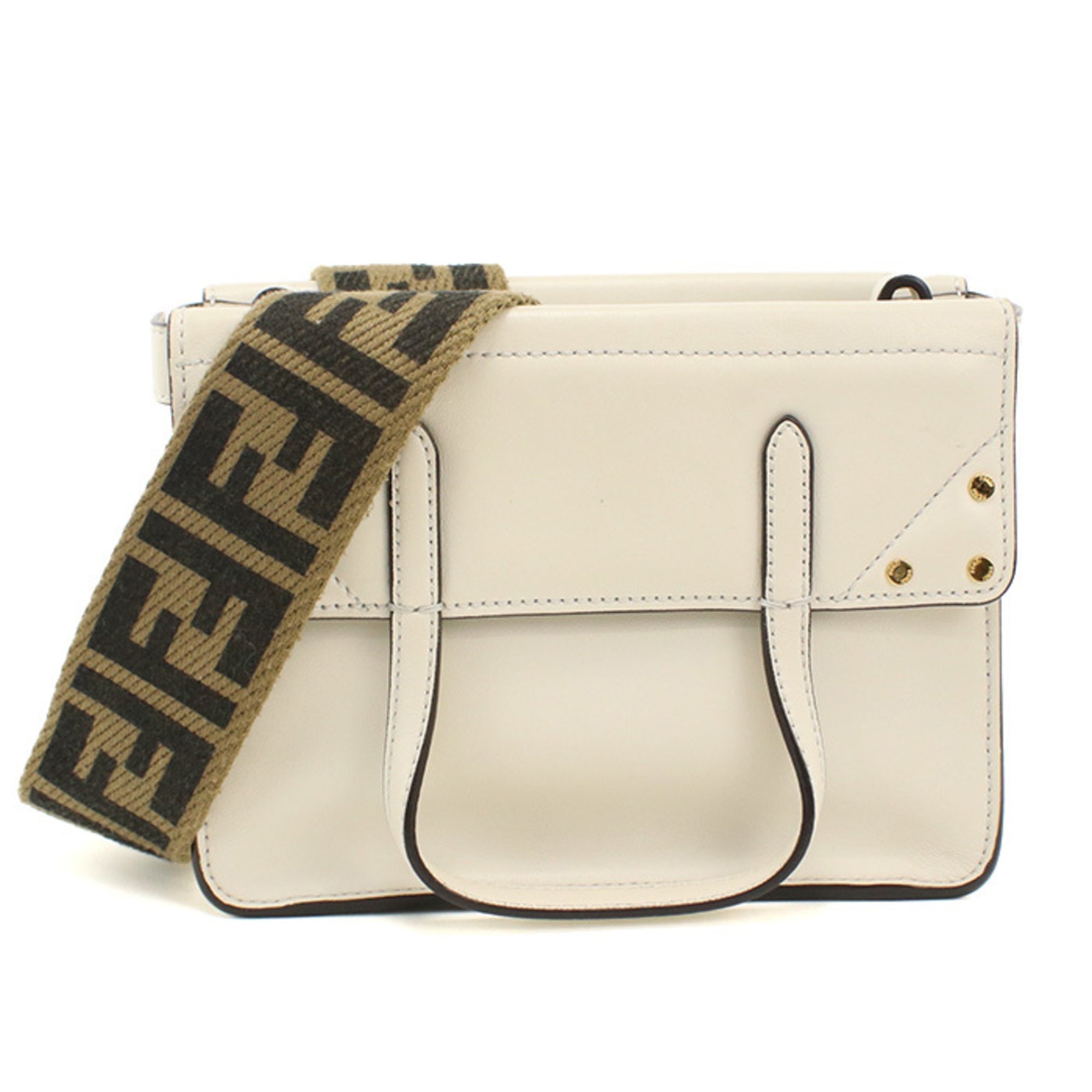 Fendi Ivory Leather Tote Bag (Pre-Owned)