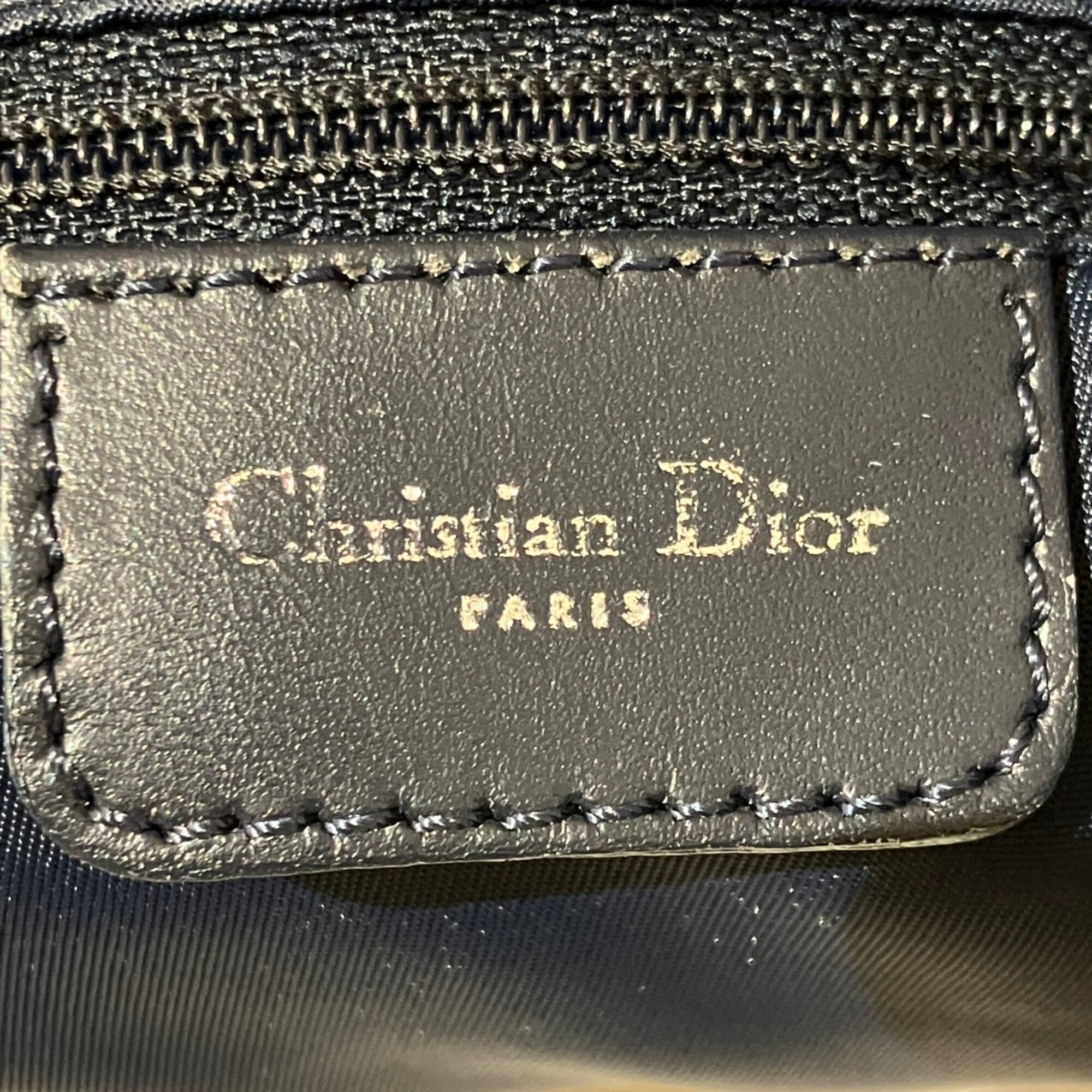 Christian Dior Navy Canvas Leather Shoulder Bag (Pre-Owned)