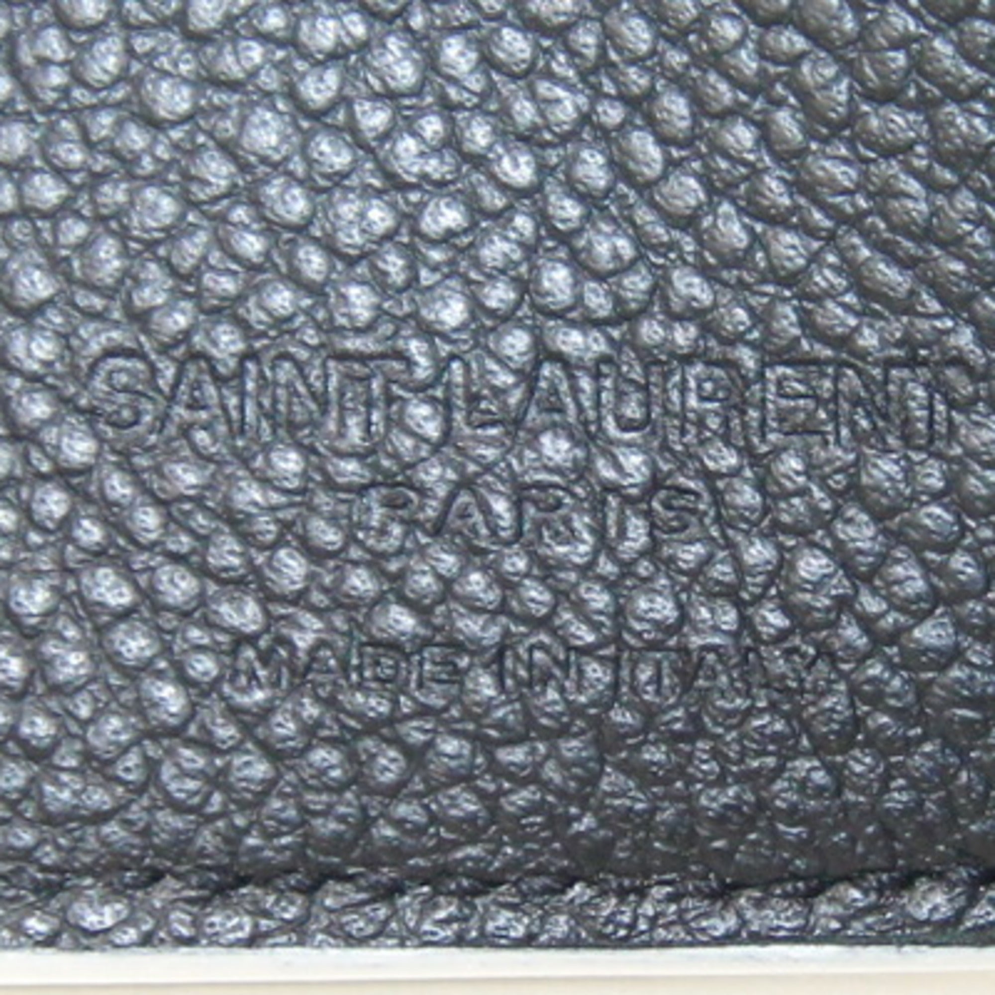 Saint Laurent Black White Leather Wallet (Tri-Fold) (Pre-Owned)