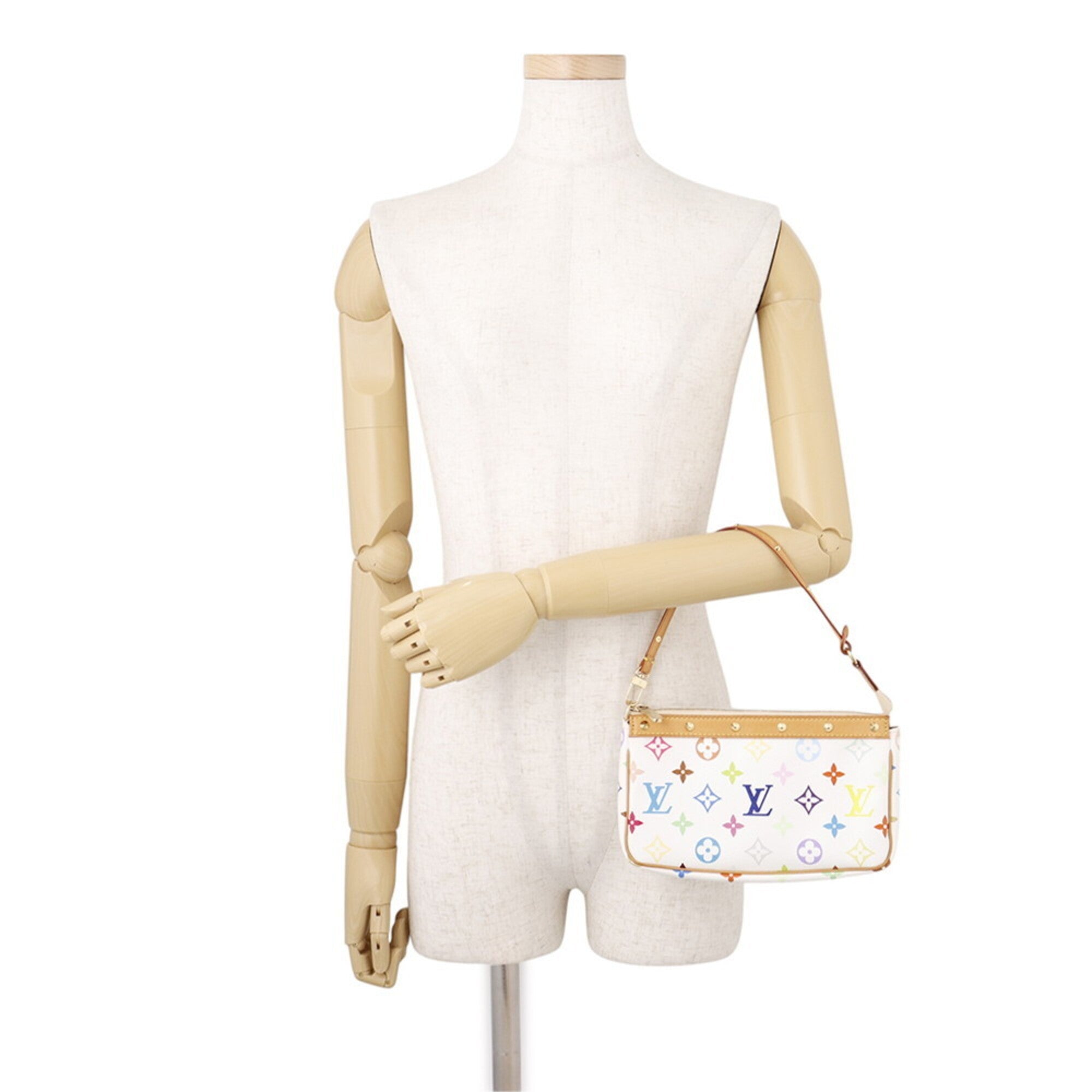 Louis Vuitton Blanc Monogram Multicolore Handbag Pouch (Pre-Owned)