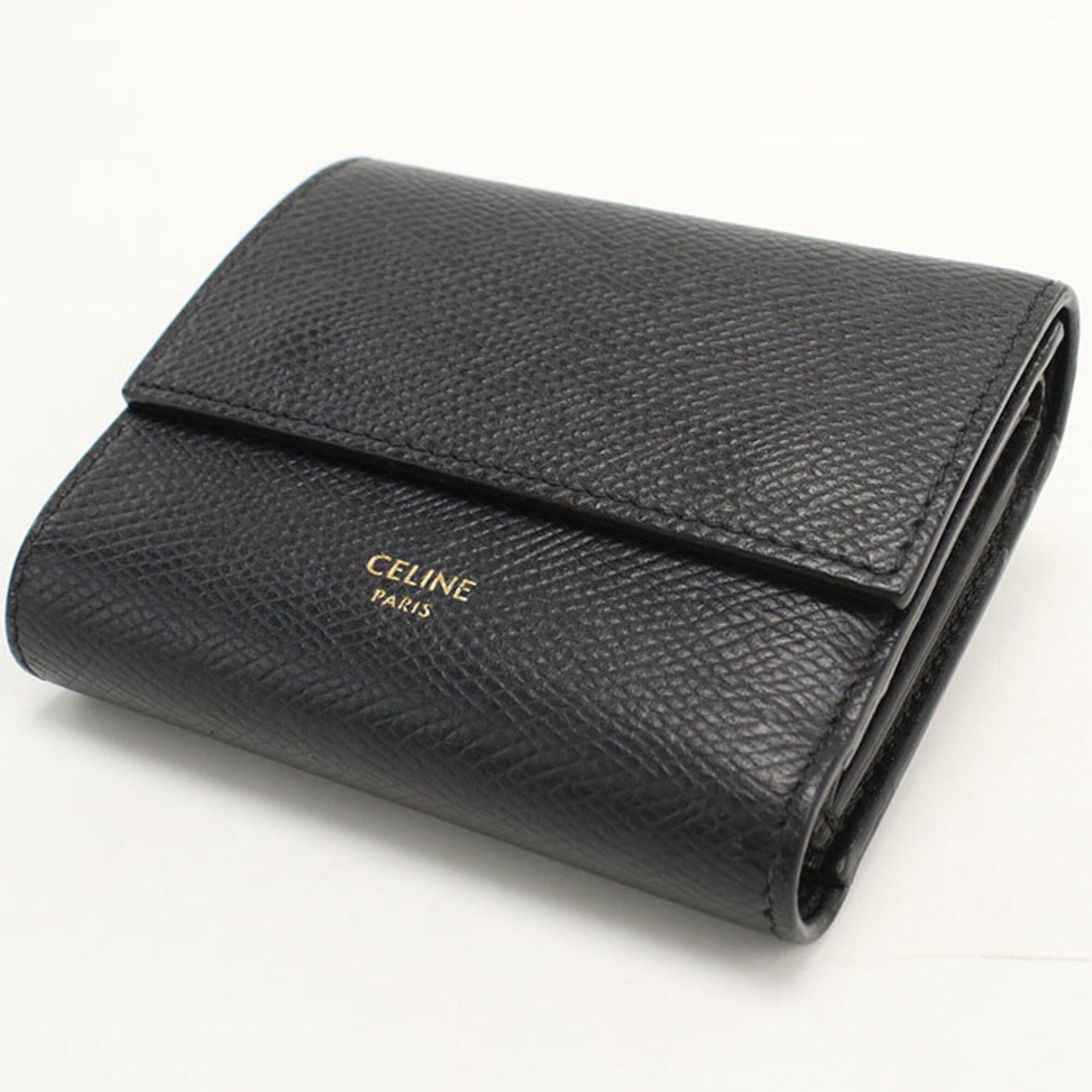 Celine Black Leather Wallet (Tri-Fold) (Pre-Owned)