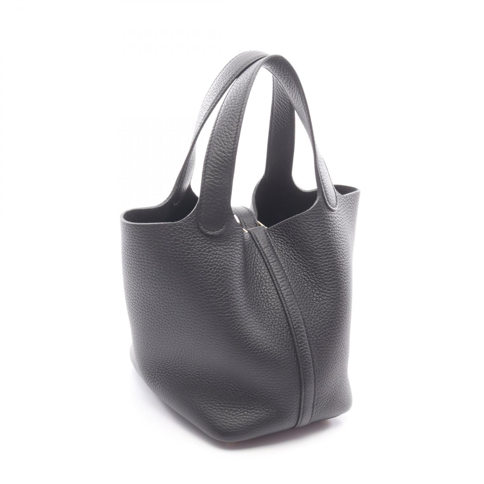 Hermes Black Taurillon Clemence Leather Handbag (Pre-Owned)