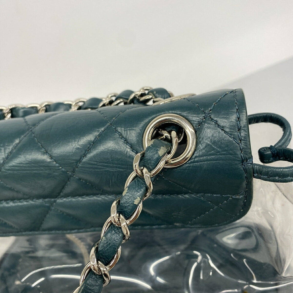 Chanel Green Leather Vinyl Backpack (Pre-Owned)