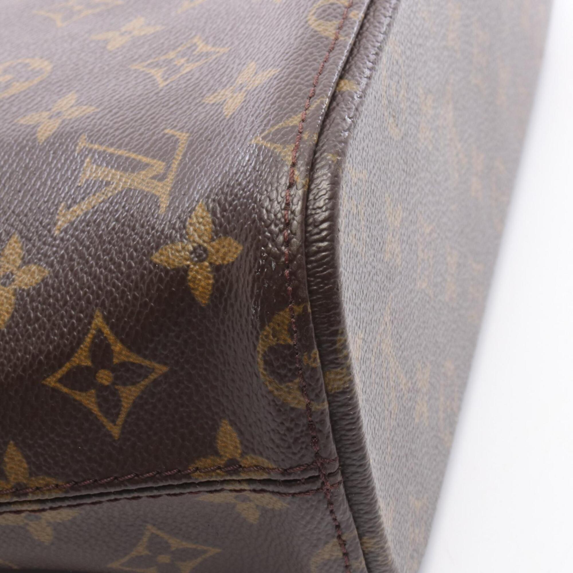 Louis Vuitton Brown Monogram Coated Canvas Leather Handbag Tote Bag (Pre-Owned)