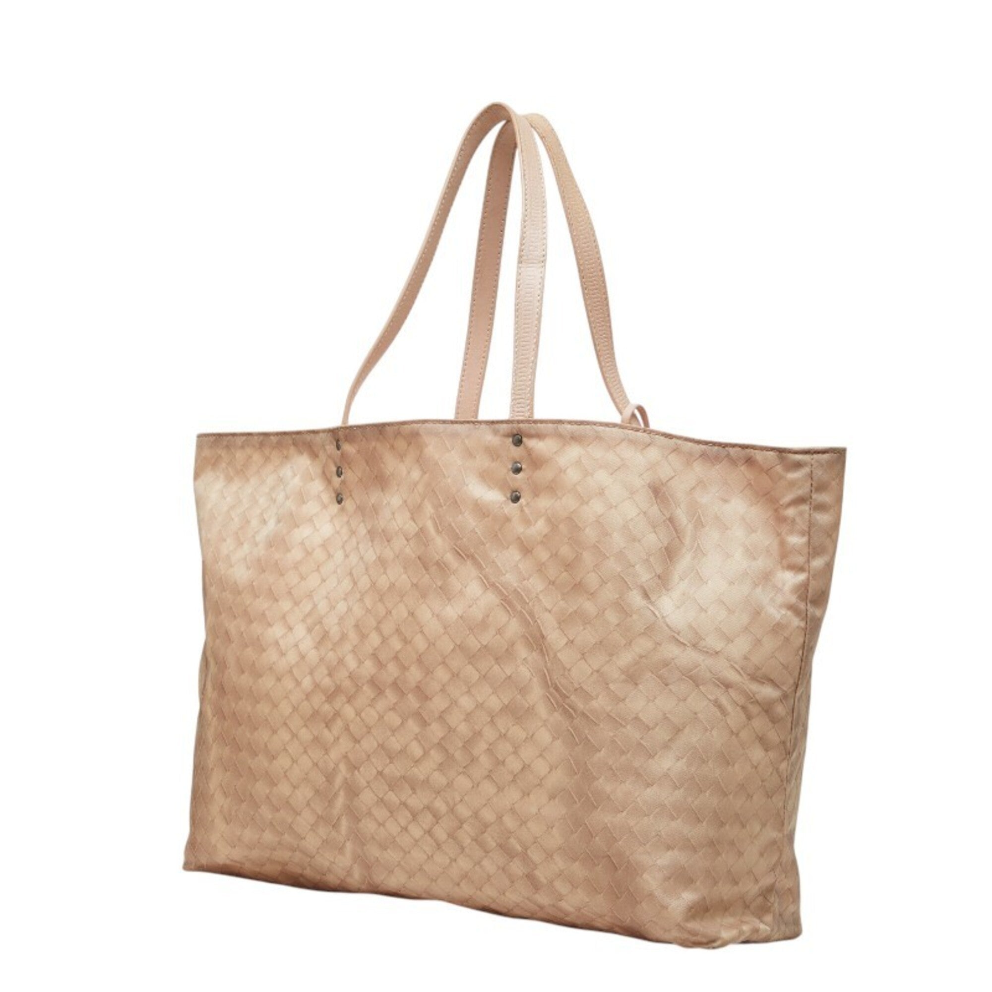 Bottega Veneta Pink Nylon Leather Shoulder Bag Tote Bag (Pre-Owned)