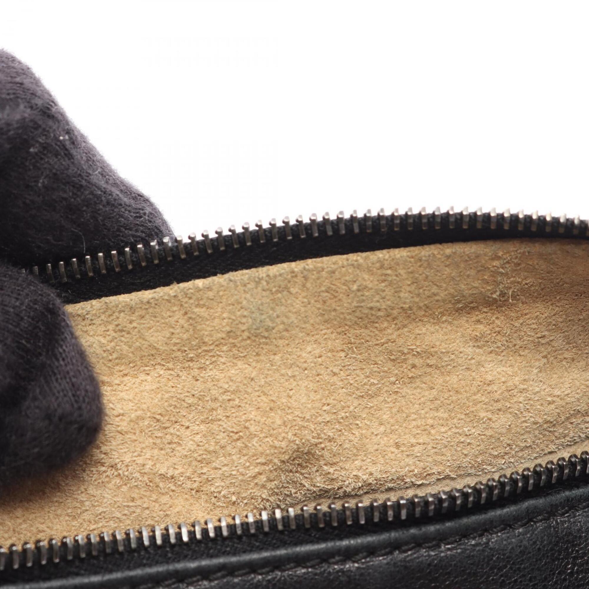 Bottega Veneta Intrecciato Black Gray Intrecciato Handbag Shoulder Bag (Pre-Owned)