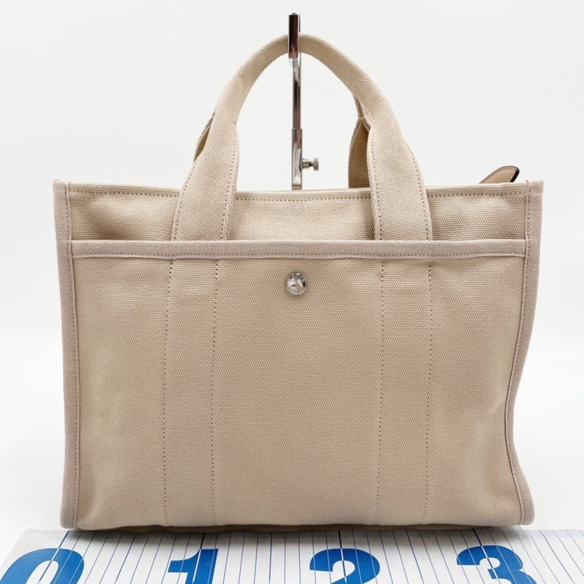 Coach Beige Canvas Handbag Tote Bag (Pre-Owned)