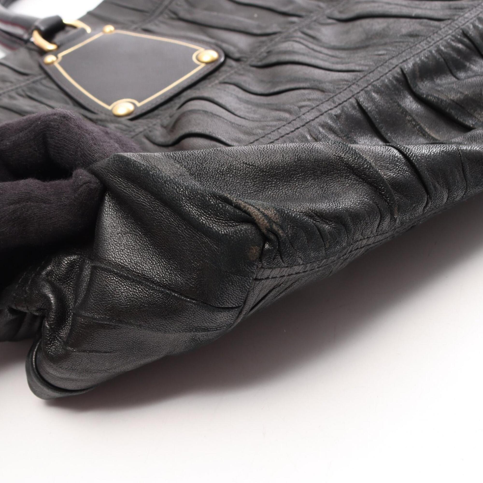 Prada Black Leather Handbag Tote Bag (Pre-Owned)
