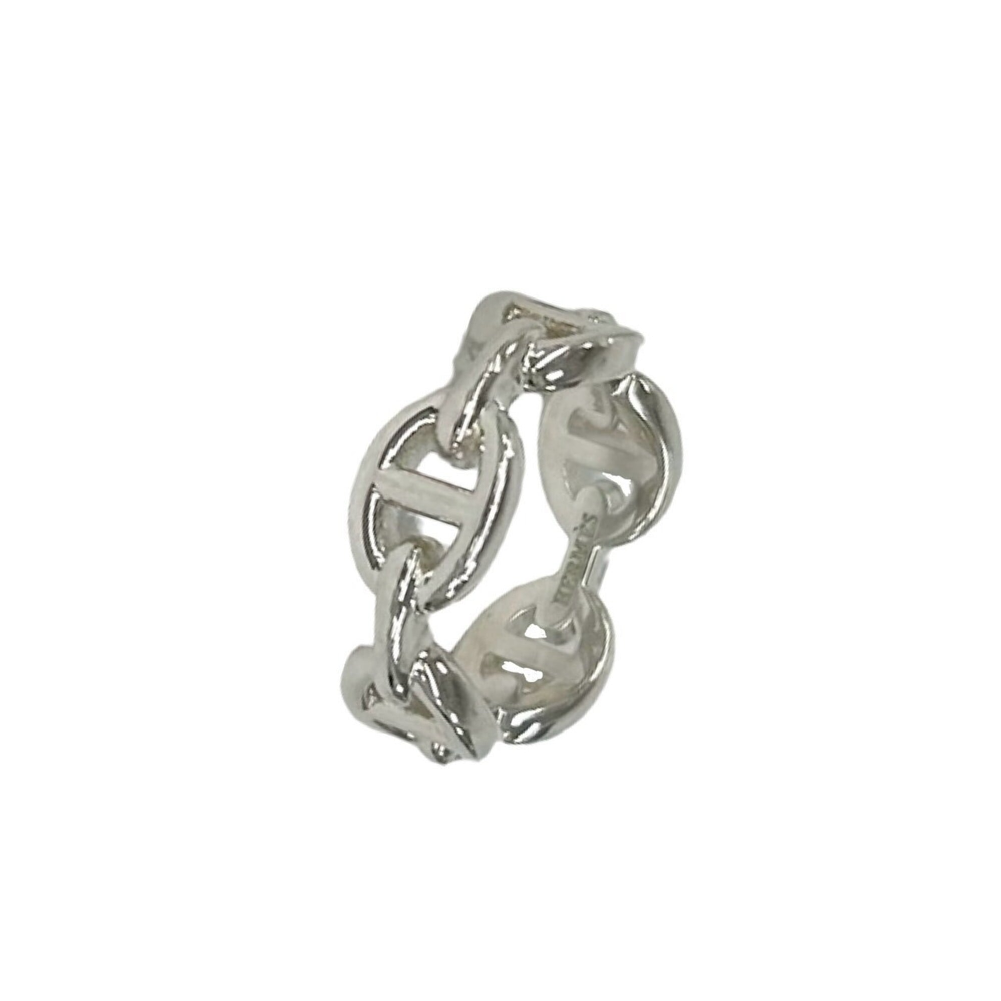 Hermes Silver Silver 925 Band Ring (Pre-Owned)