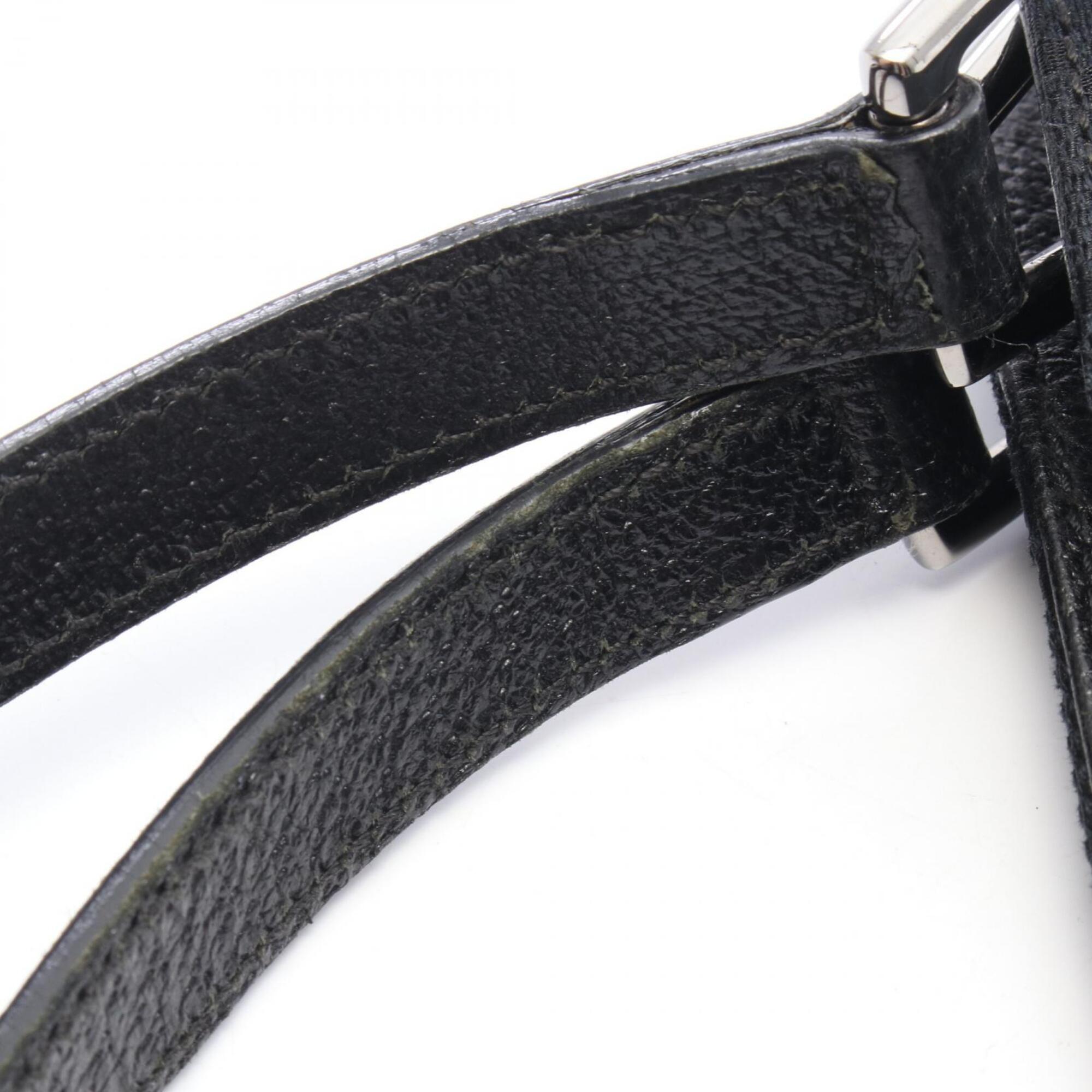 Gucci Black Canvas Leather Handbag Shoulder Bag (Pre-Owned)