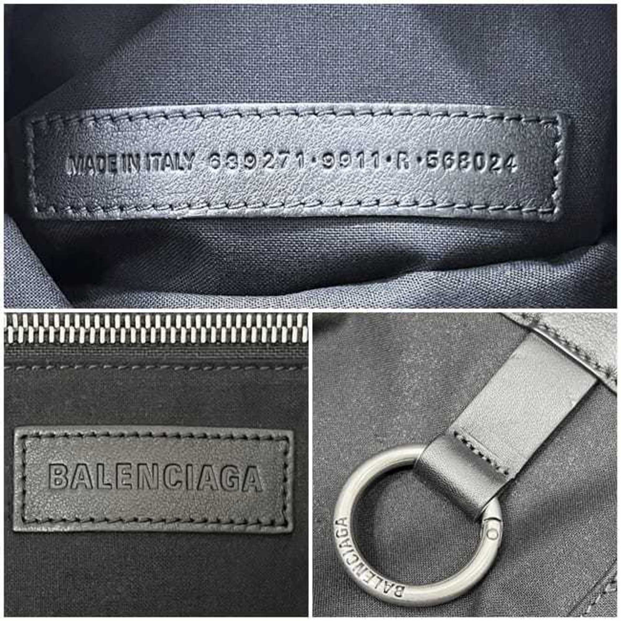 Balenciaga Black White Canvas Leather Tote Bag (Pre-Owned)