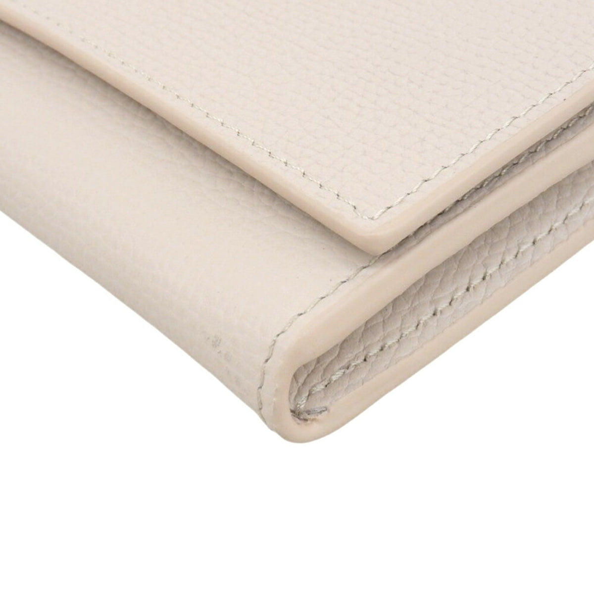 Loewe Beige Light Gray Leather Long Wallet (Bi-Fold) (Pre-Owned)