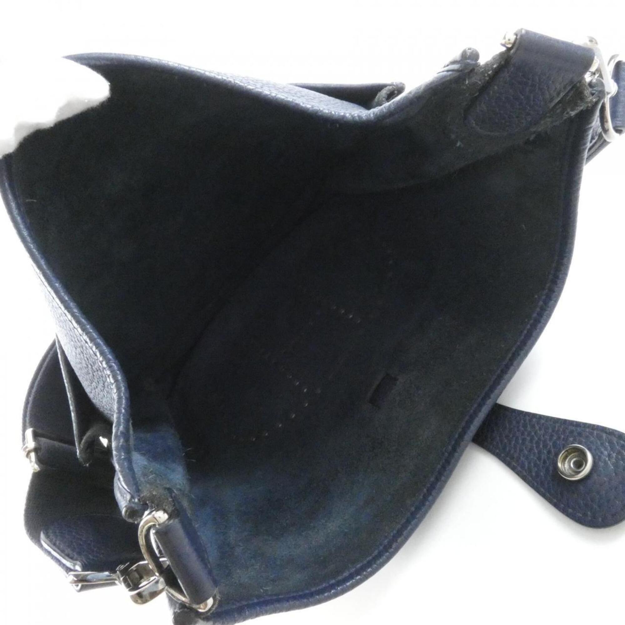 Hermes Blue Taurillon Clemence Leather Shoulder Bag (Pre-Owned)
