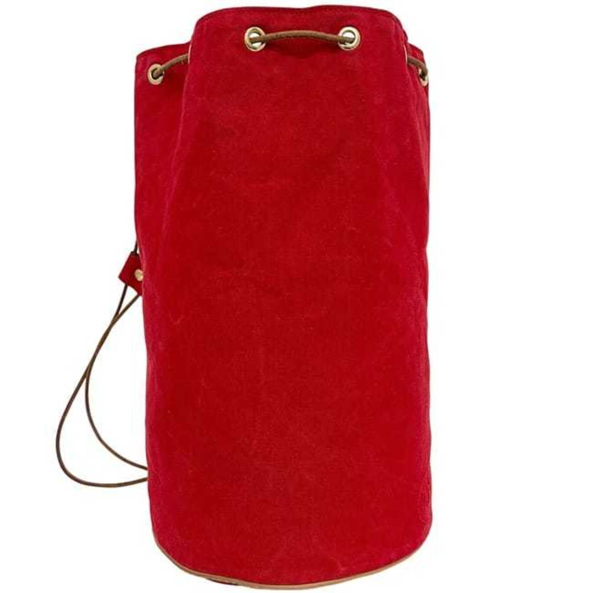 Hermes Red Color Canvas Leather Backpack (Pre-Owned)