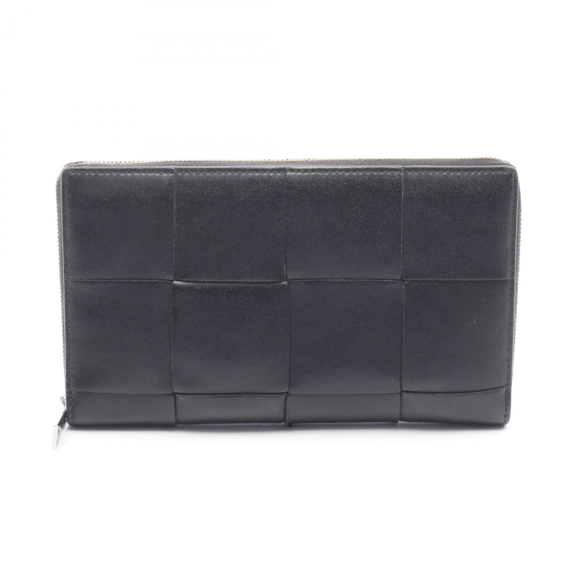 Bottega Veneta Black Leather Long Wallet (Bi-Fold) (Pre-Owned)