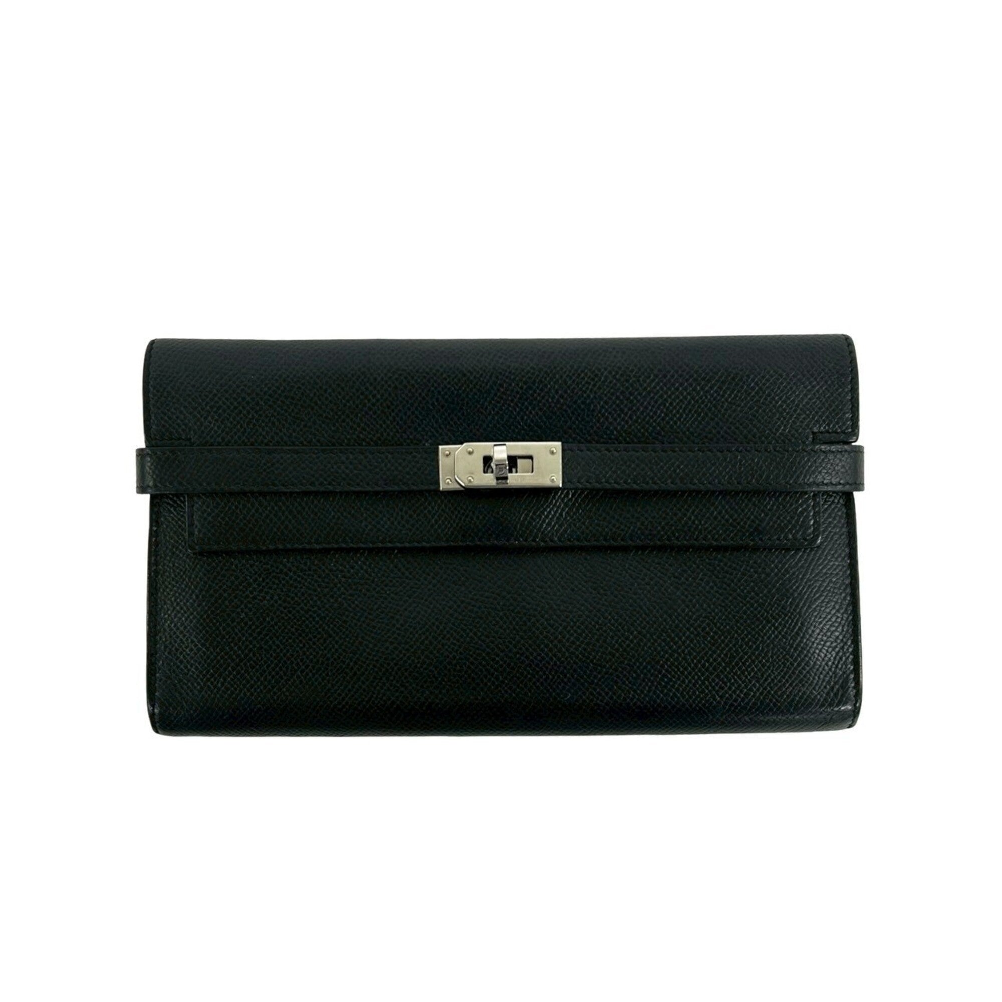 Hermes Black Epsom Leather Long Wallet (Bi-Fold) (Pre-Owned)