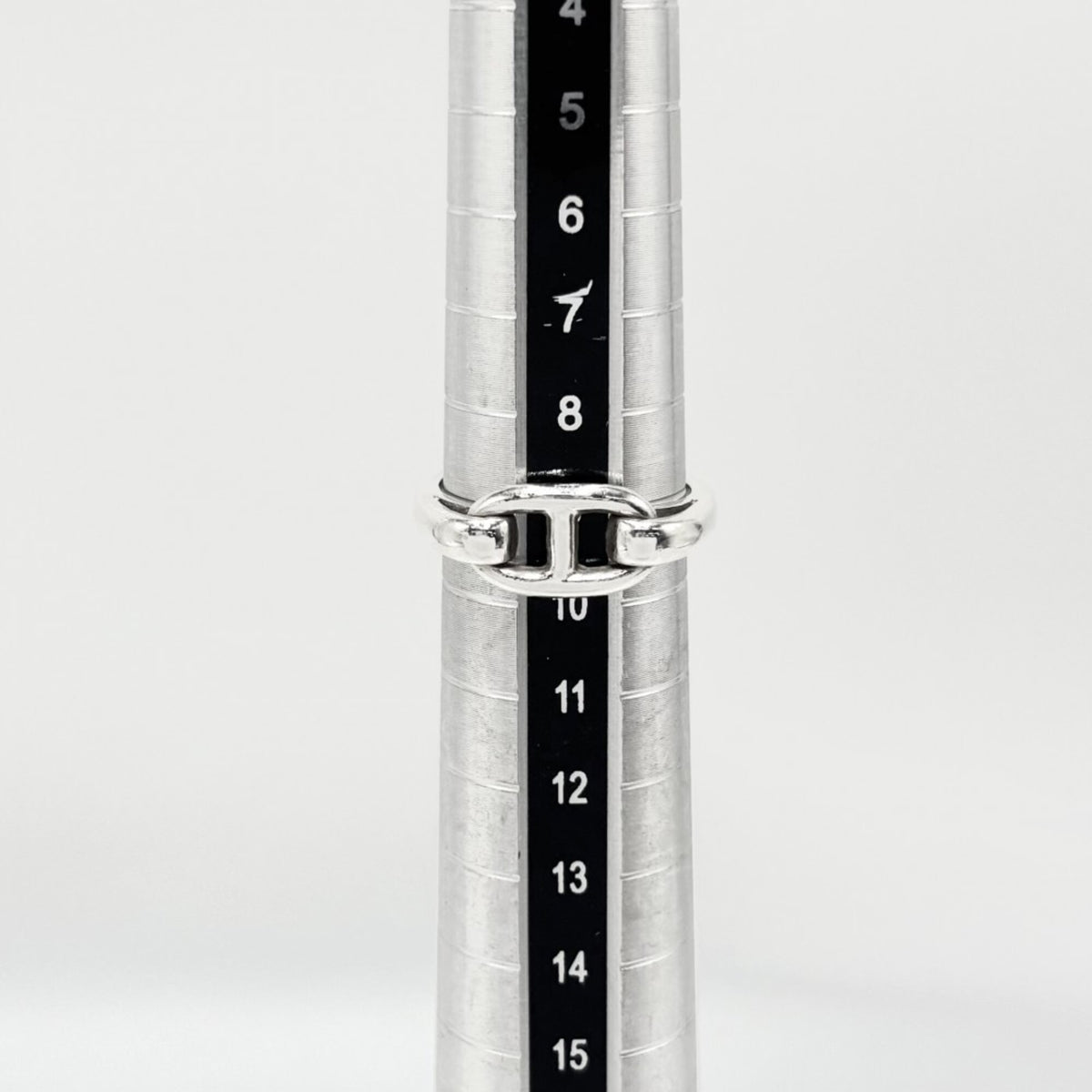 Hermes Silver 925 Band Ring (Pre-Owned)