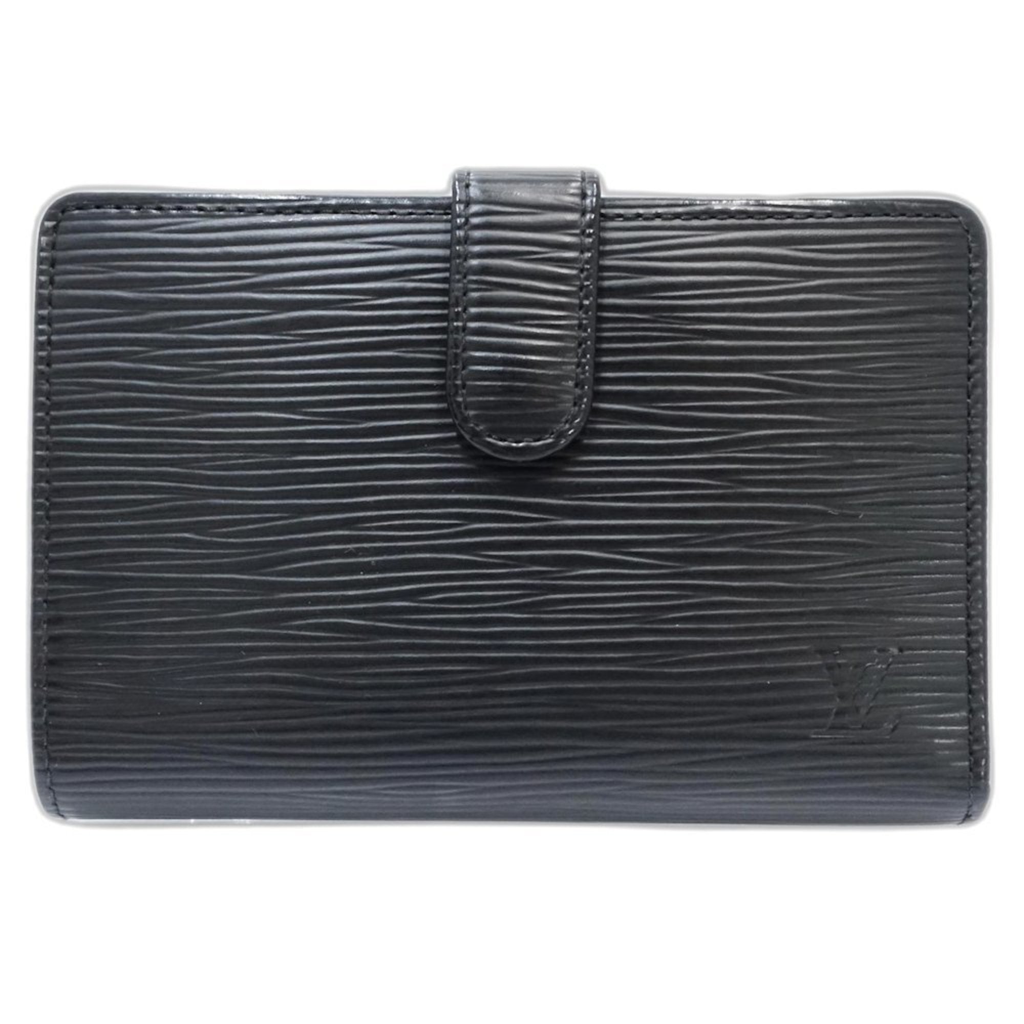 Louis Vuitton Noir Leather Wallet (Bi-Fold) (Pre-Owned)