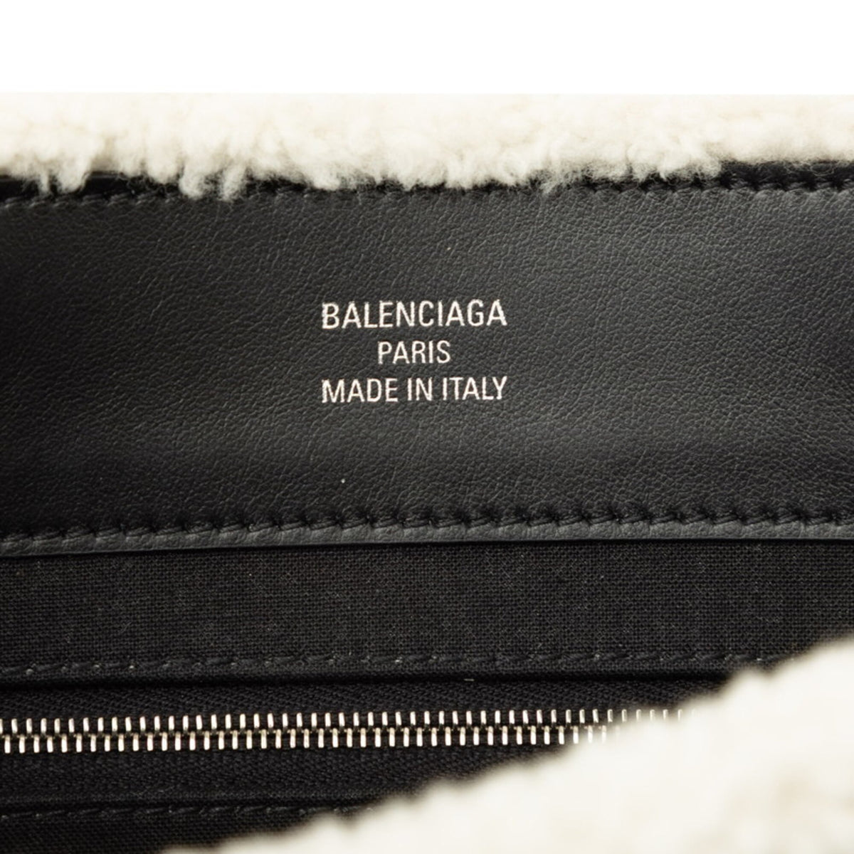 Balenciaga Black White Leather Tote Bag (Pre-Owned)