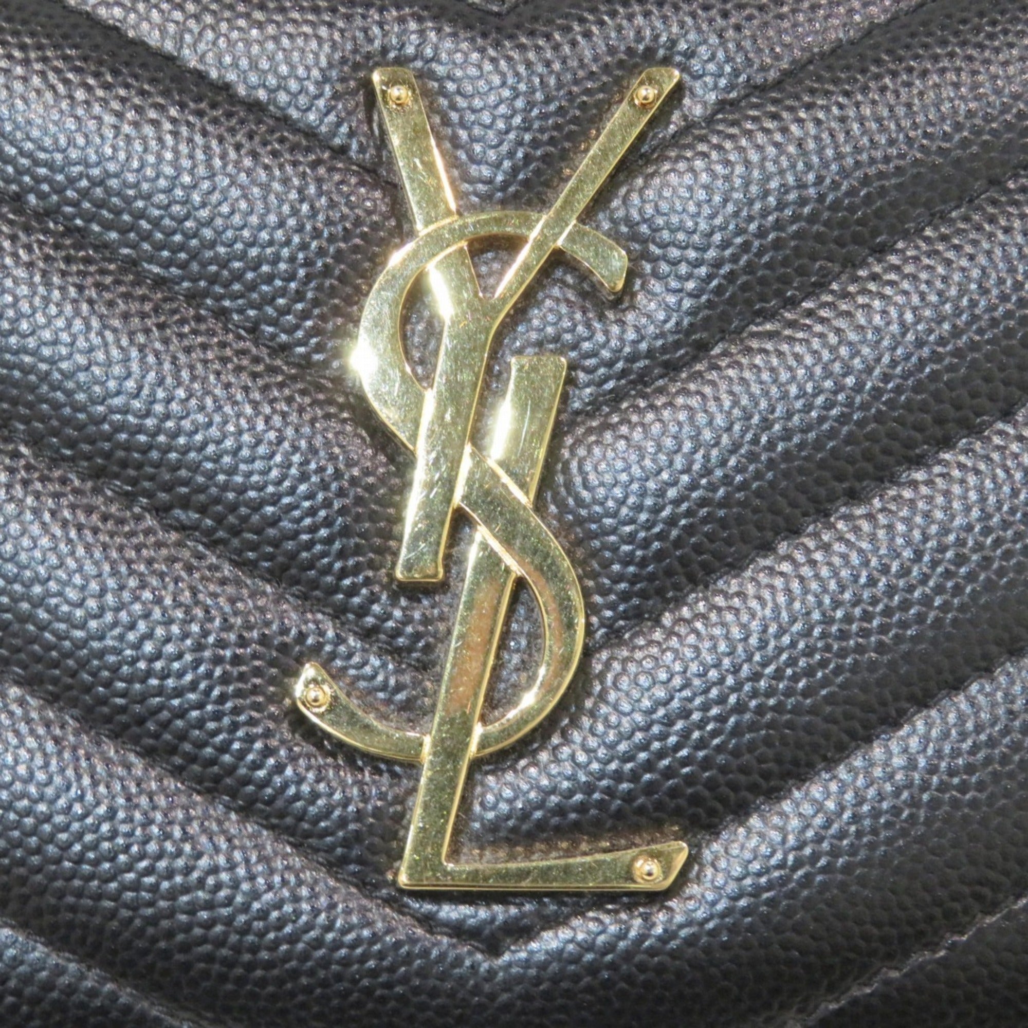 Yves Saint Laurent Black Leather Long Wallet (Bi-Fold) (Pre-Owned)