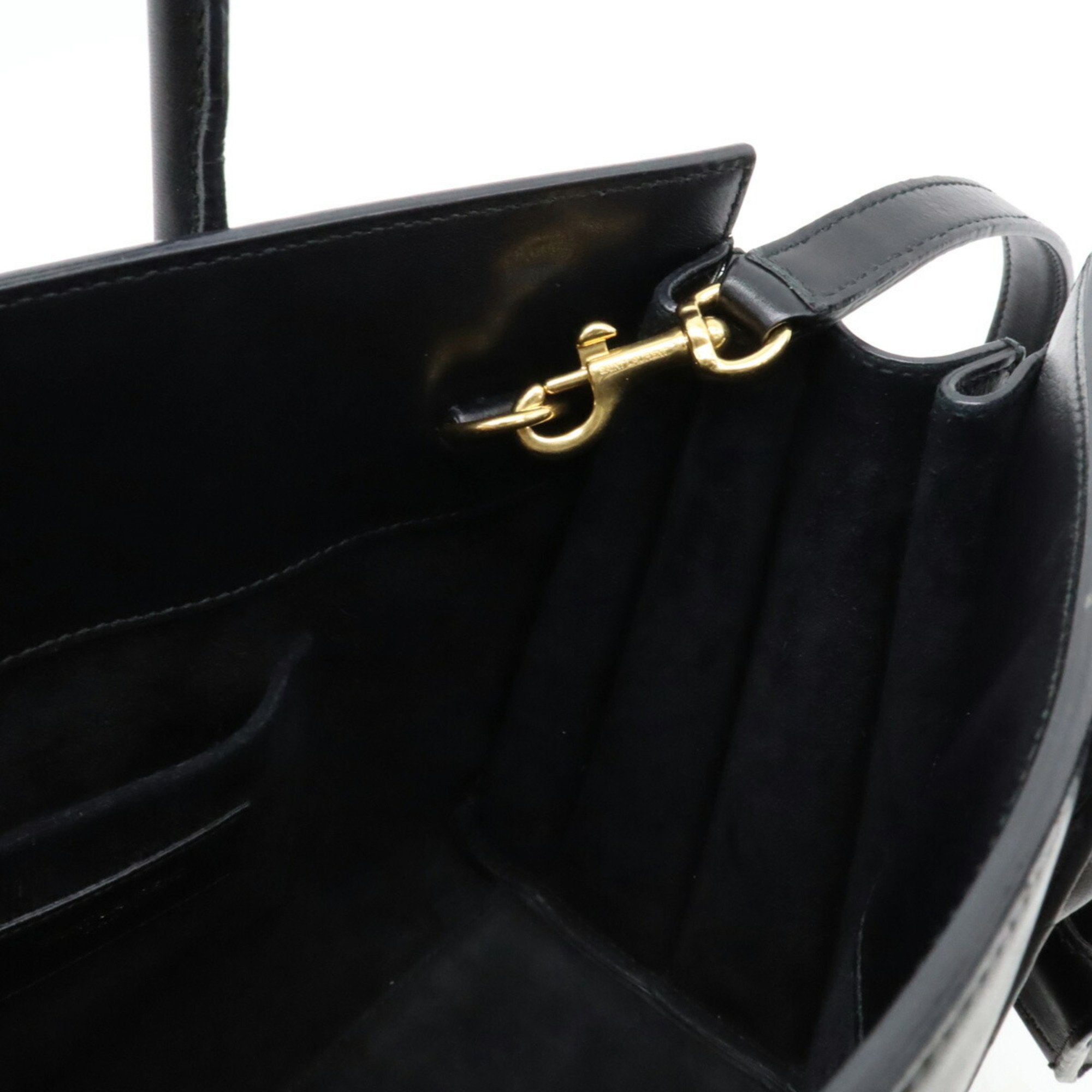 Yves Saint Laurent Black Leather Handbag Shoulder Bag (Pre-Owned)