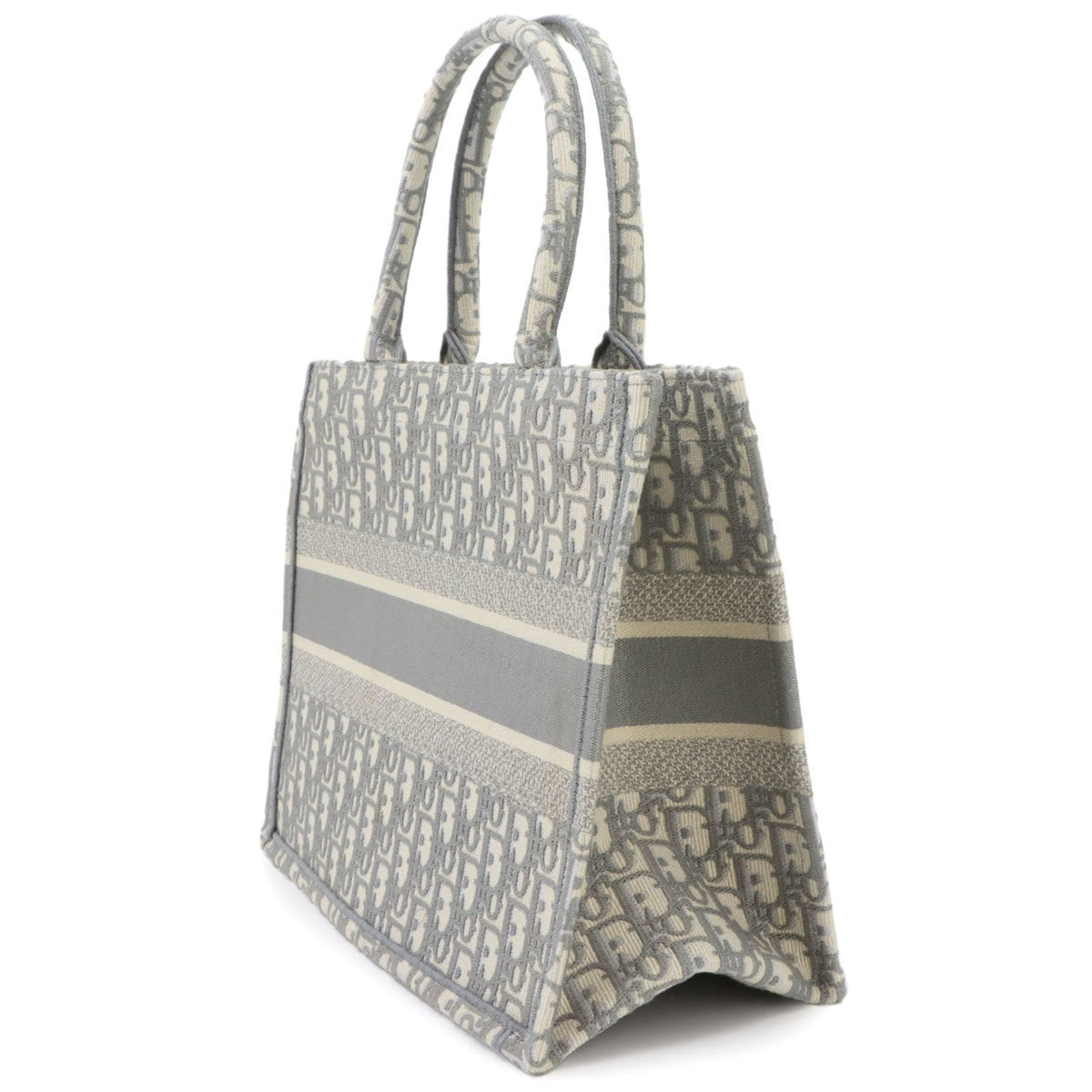 Christian Dior Gray Canvas Handbag Tote Bag (Pre-Owned)