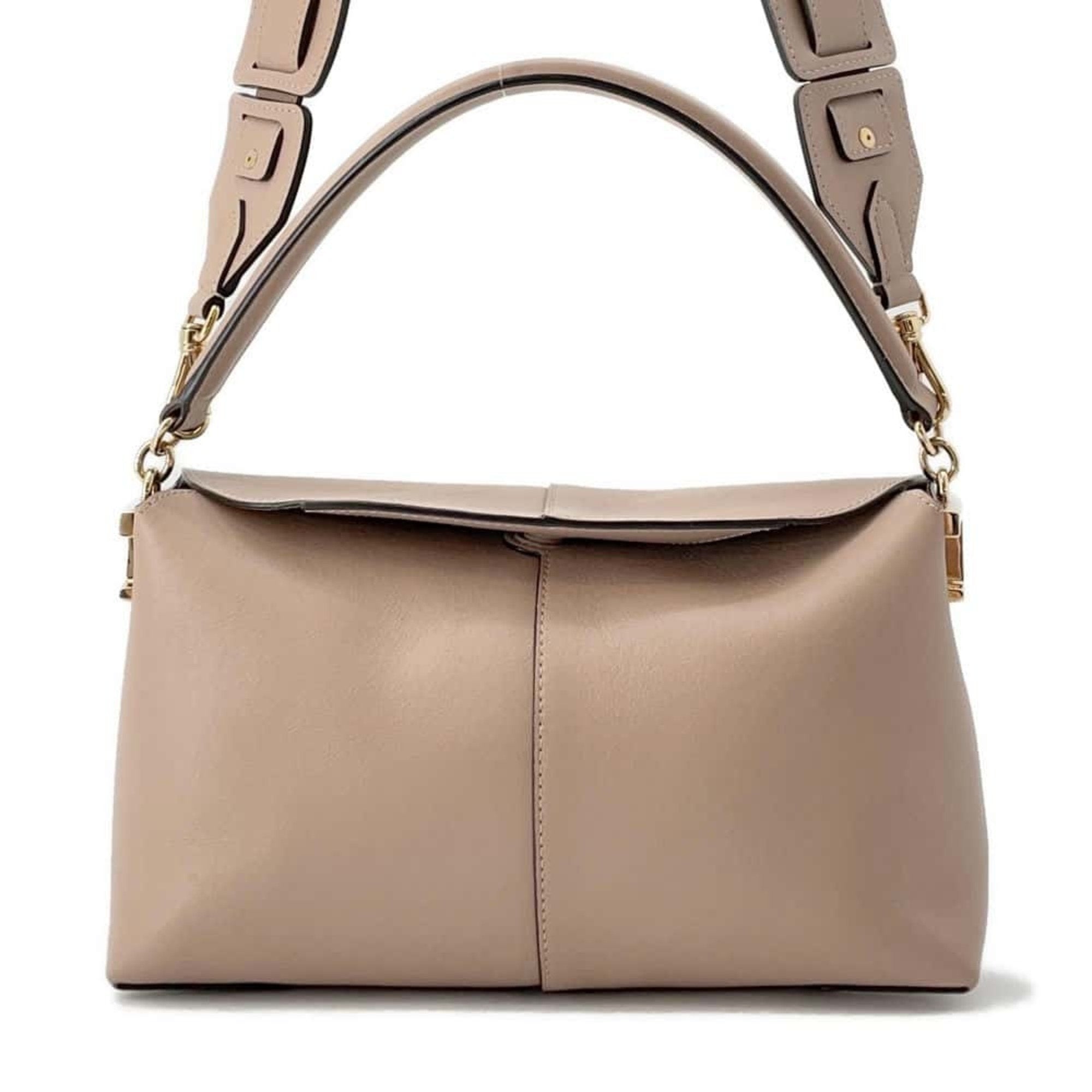 Tod's Pink Beige Leather Handbag Shoulder Bag (Pre-Owned)