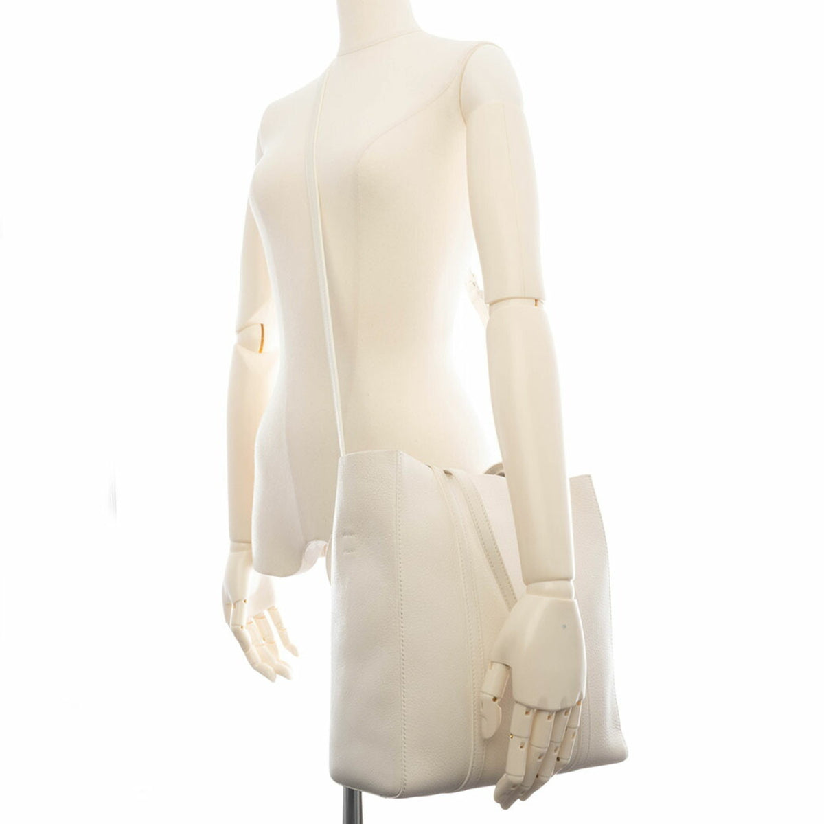 Balenciaga White Leather Shoulder Bag Tote Bag (Pre-Owned)