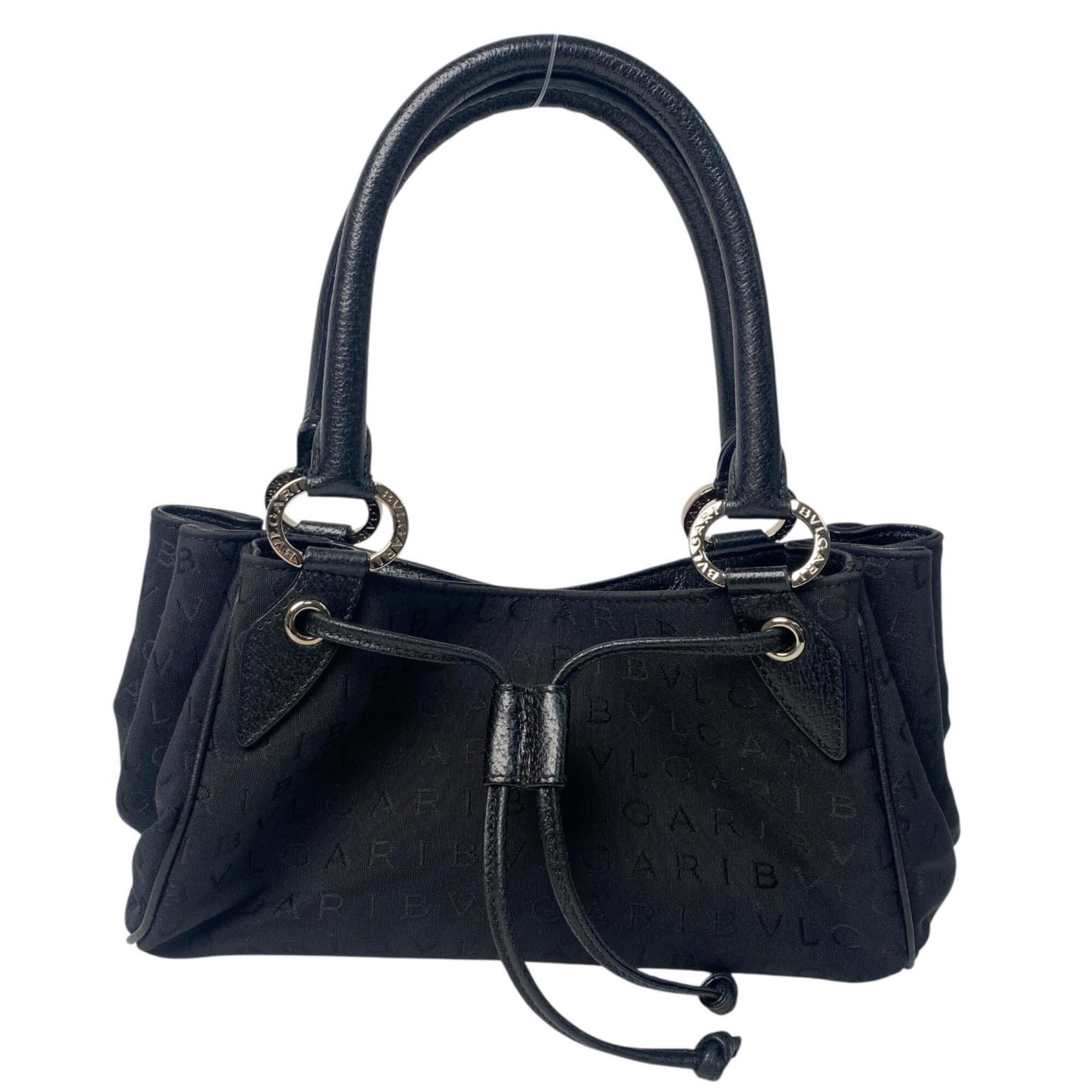 Bvlgari Black Canvas Leather Handbag (Pre-Owned)