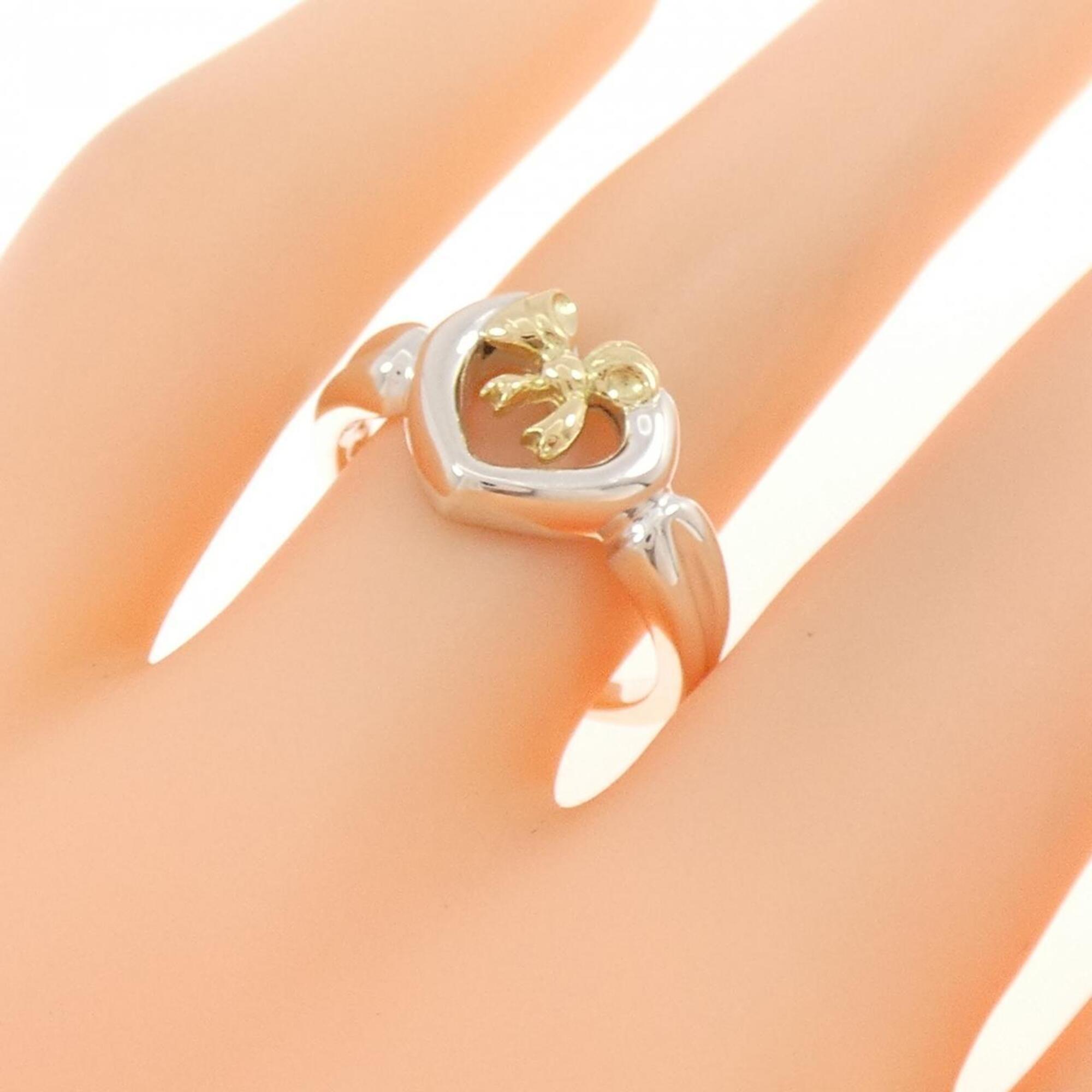 Tiffany Silver Yellow Gold Yellow Gold (18K) Silver 925 Band Ring (Pre-Owned)