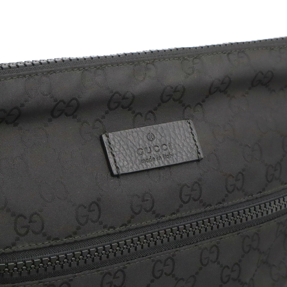 Gucci Black Gray Nylon Leather Shoulder Bag (Pre-Owned)