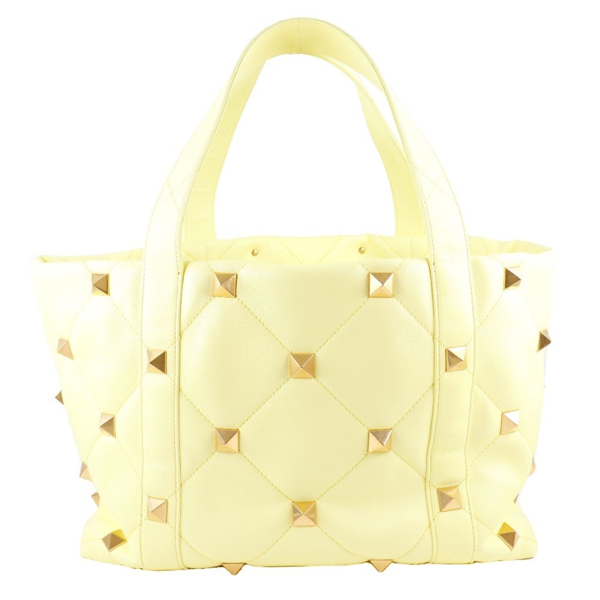 Valentino Gold Yellow Leather Tote Bag (Pre-Owned)