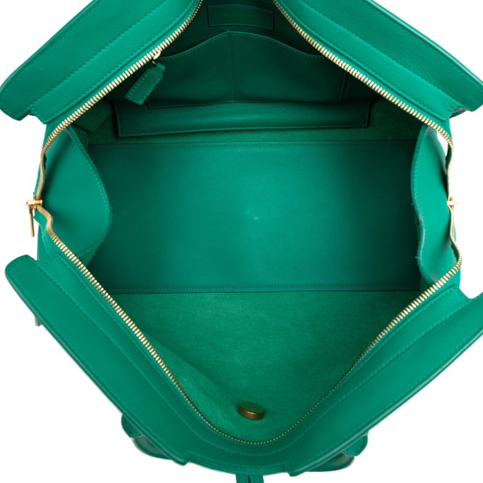 Saint Laurent Green Leather Handbag Tote Bag (Pre-Owned)