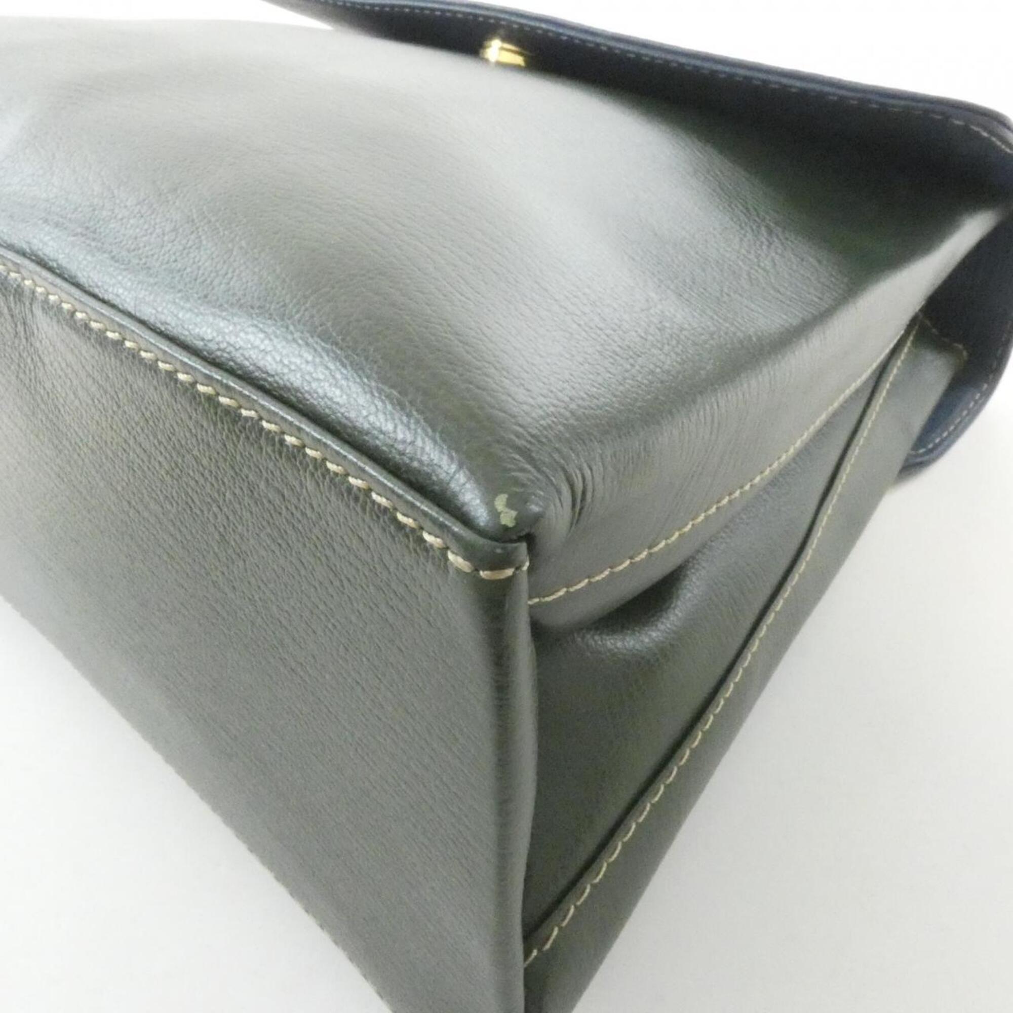 Loewe Blue Green Leather Handbag (Pre-Owned)