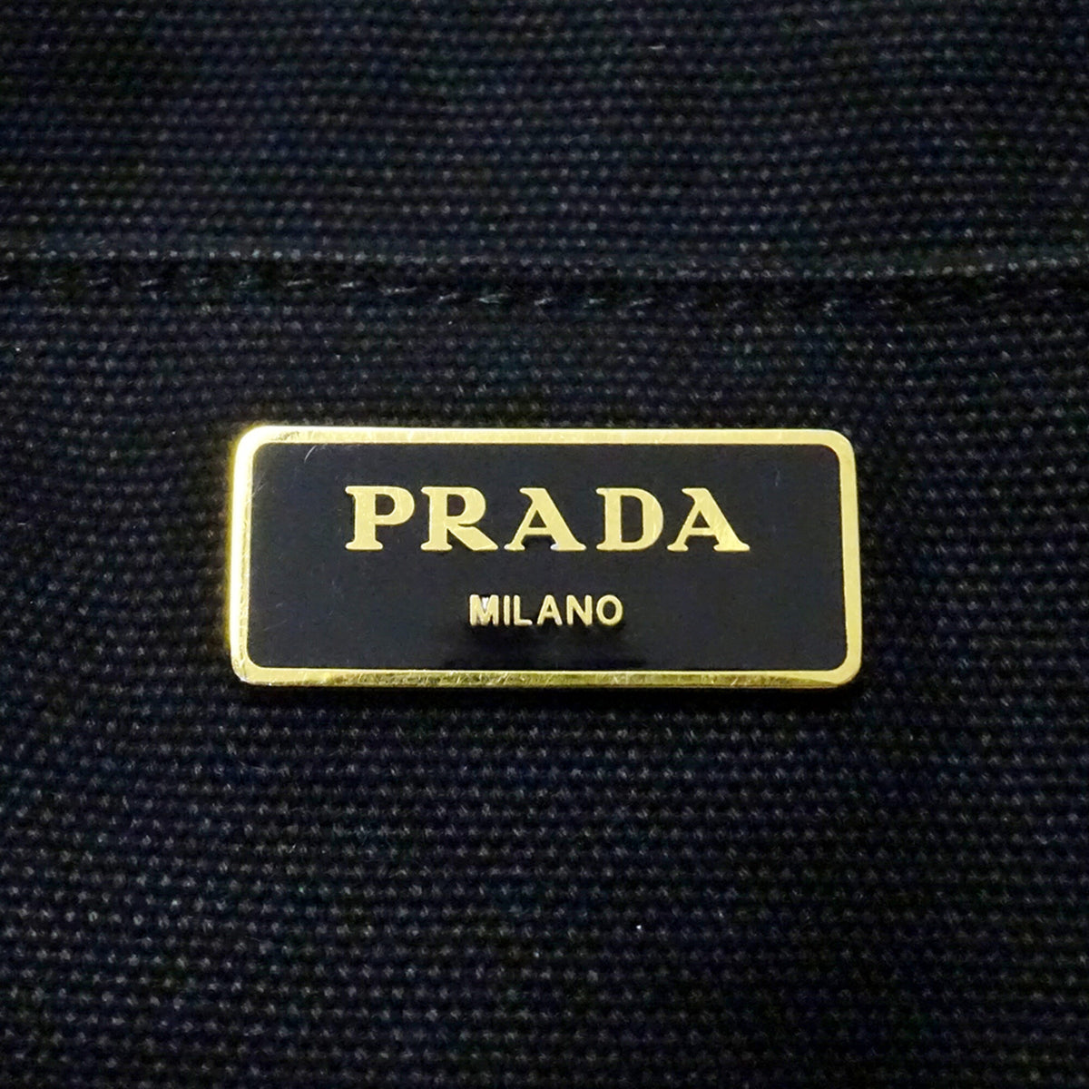 Prada Black Canvas Handbag Shoulder Bag Tote Bag (Pre-Owned)
