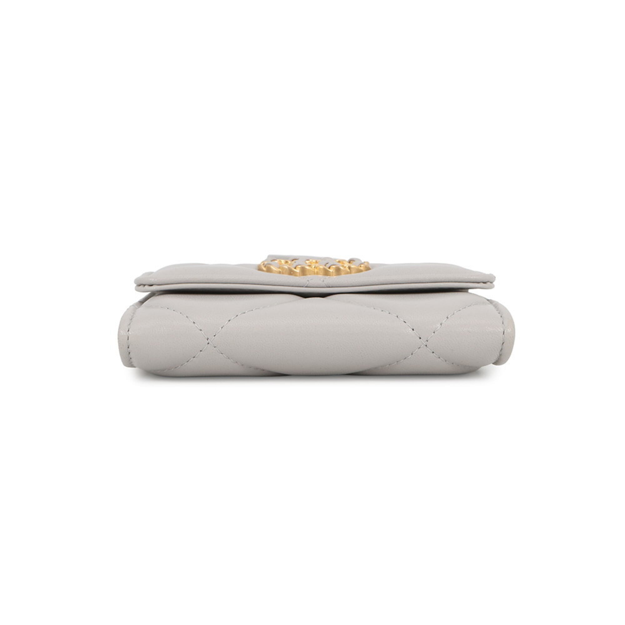 Chanel Gray Leather Chain/Shoulder Wallet (Pre-Owned)
