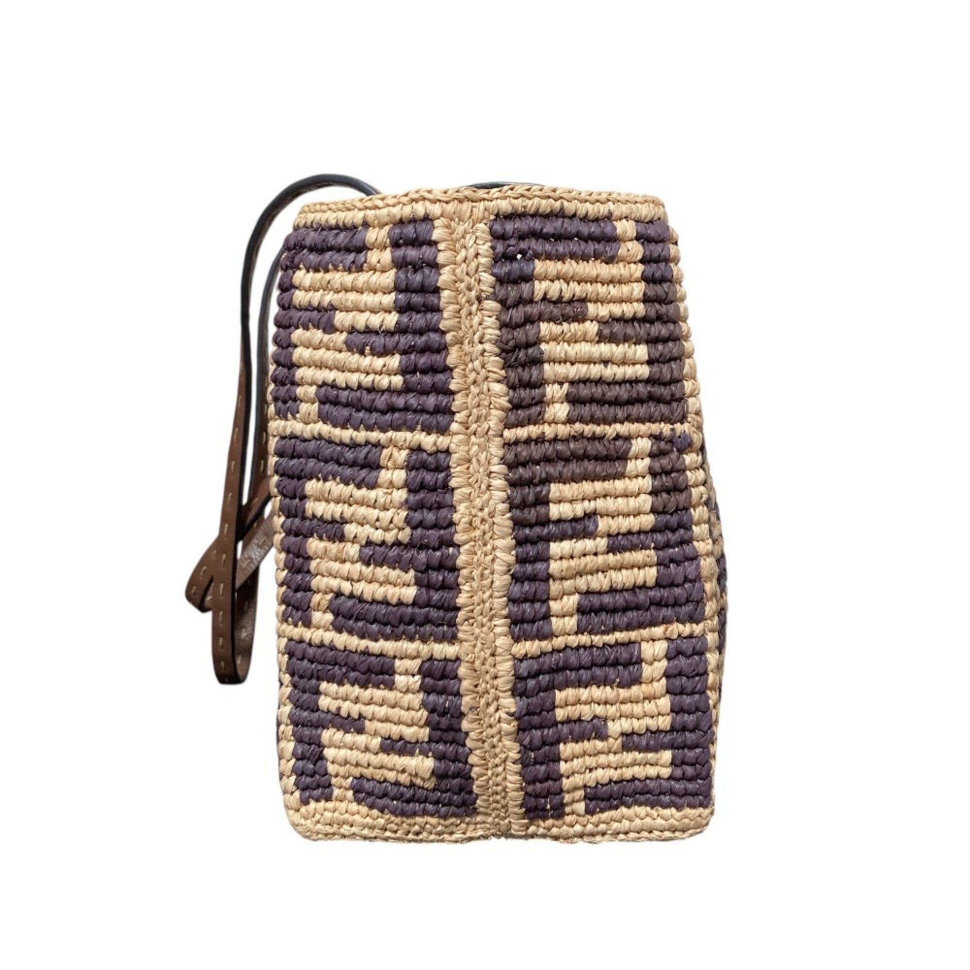 Fendi Brown Raffia Tote Bag (Pre-Owned)