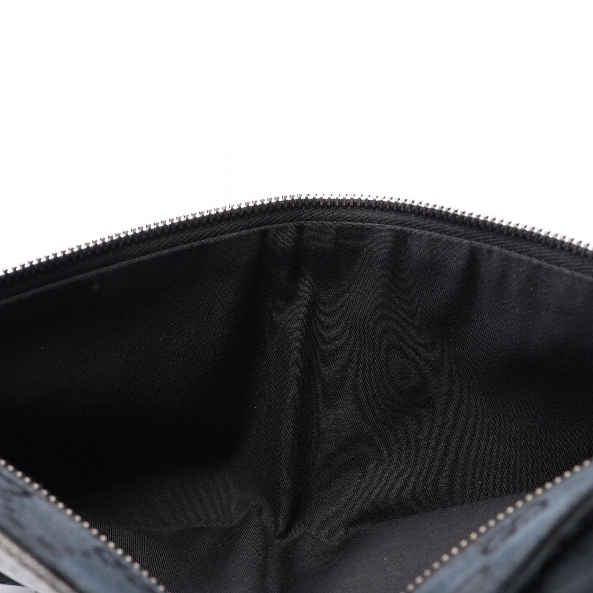 Gucci Black Canvas Leather Fanny Pack Handbag (Pre-Owned)