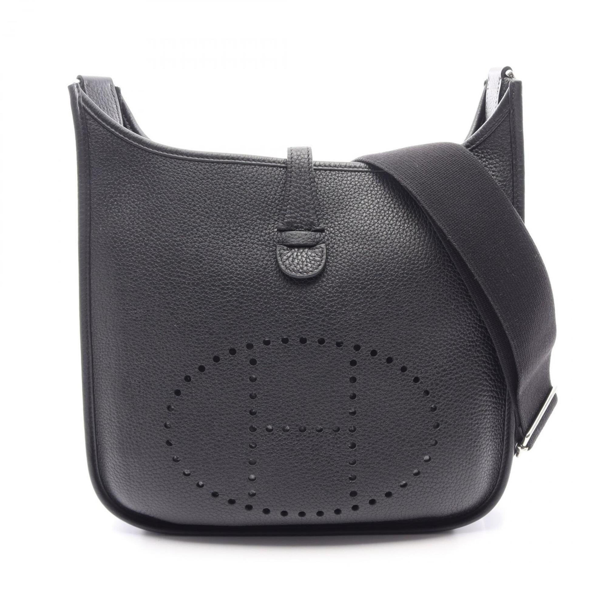 Hermes Black Taurillon Clemence Leather Handbag Shoulder Bag (Pre-Owned)