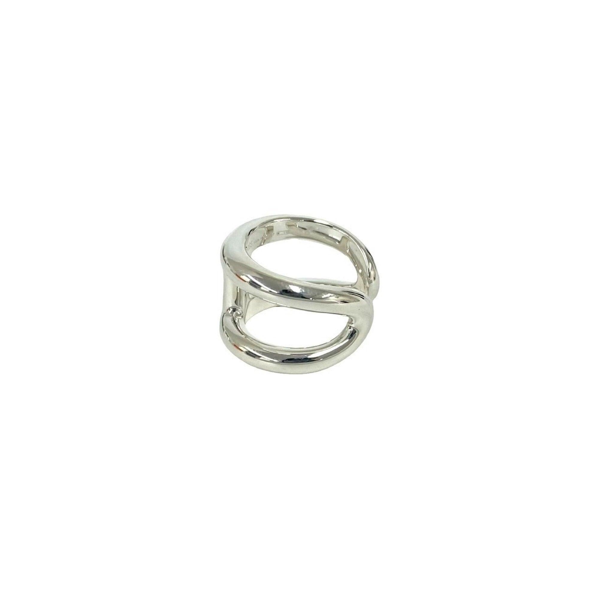 Hermes Silver Silver 925 Band Ring (Pre-Owned)