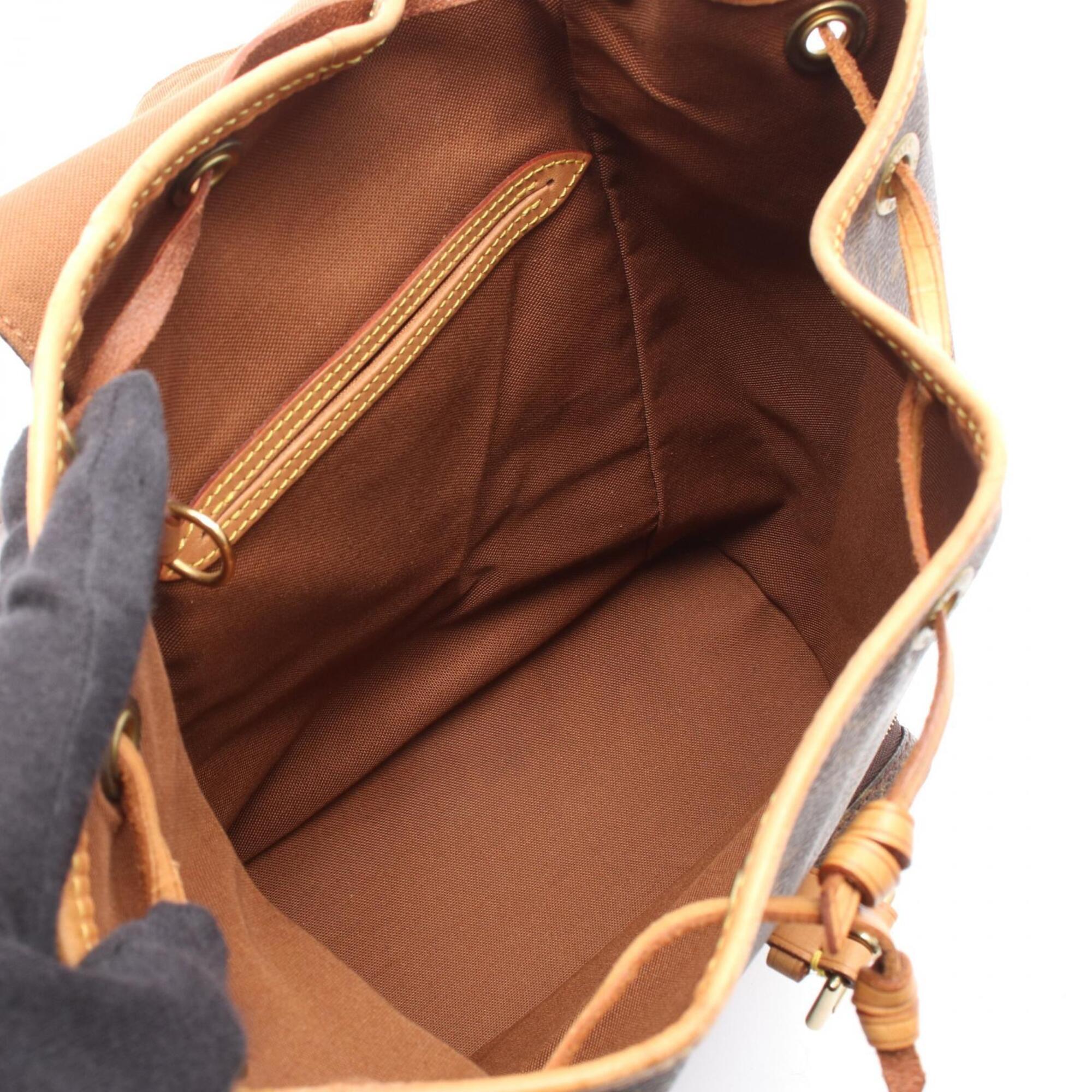 Louis Vuitton Brown Coated Canvas Leather Backpack Handbag (Pre-Owned)